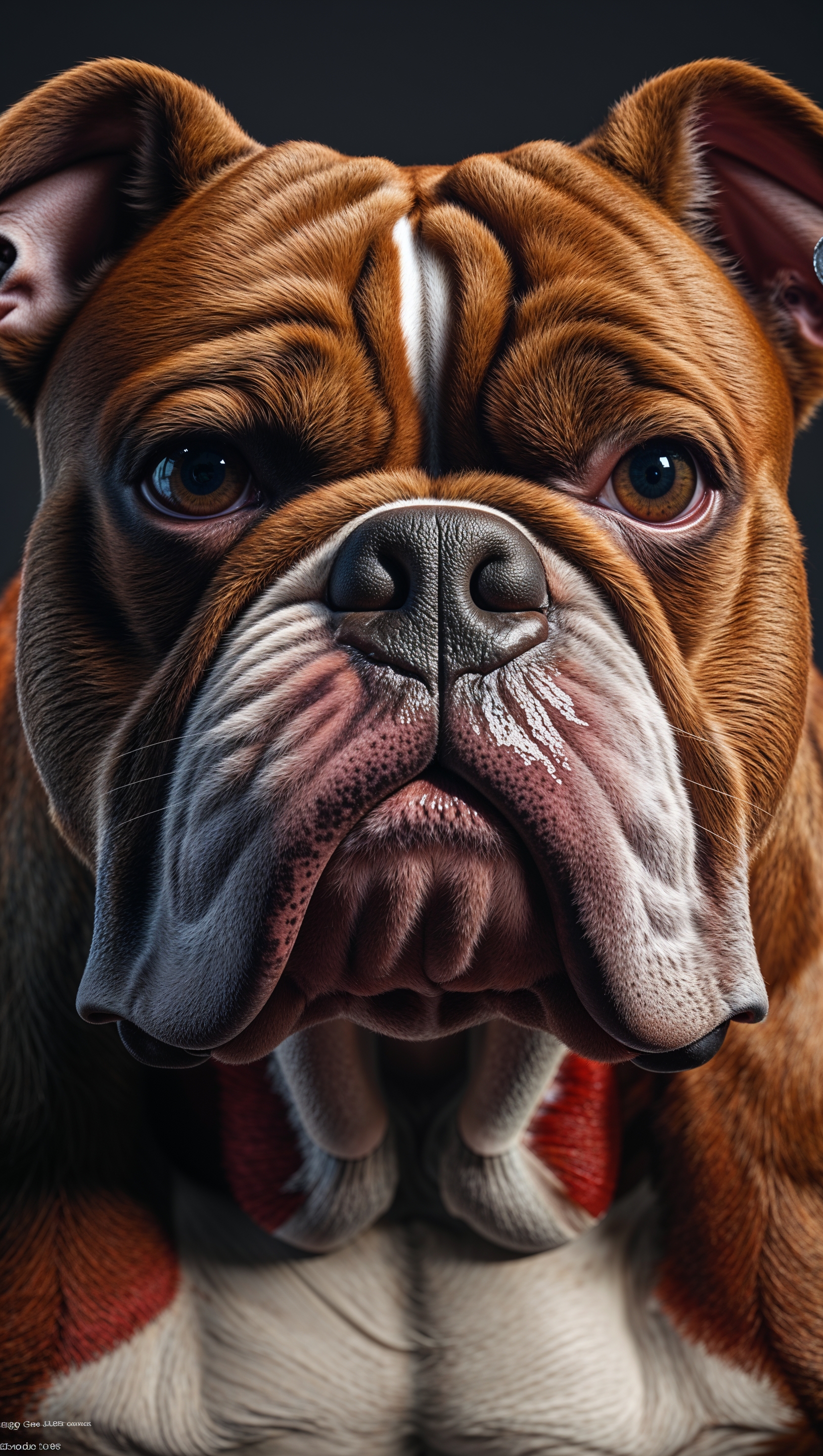 Close-up of Georgia Bulldog face with 3D effect