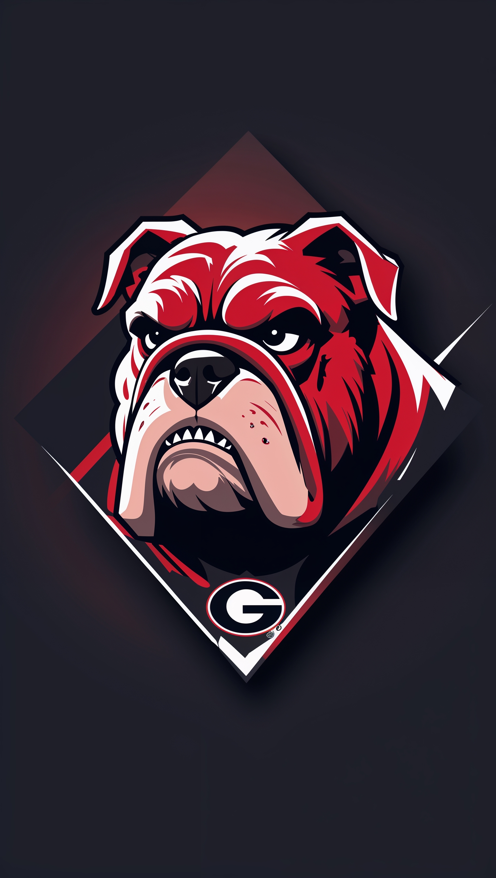 Simple design of Georgia Bulldog for dark wallpaper