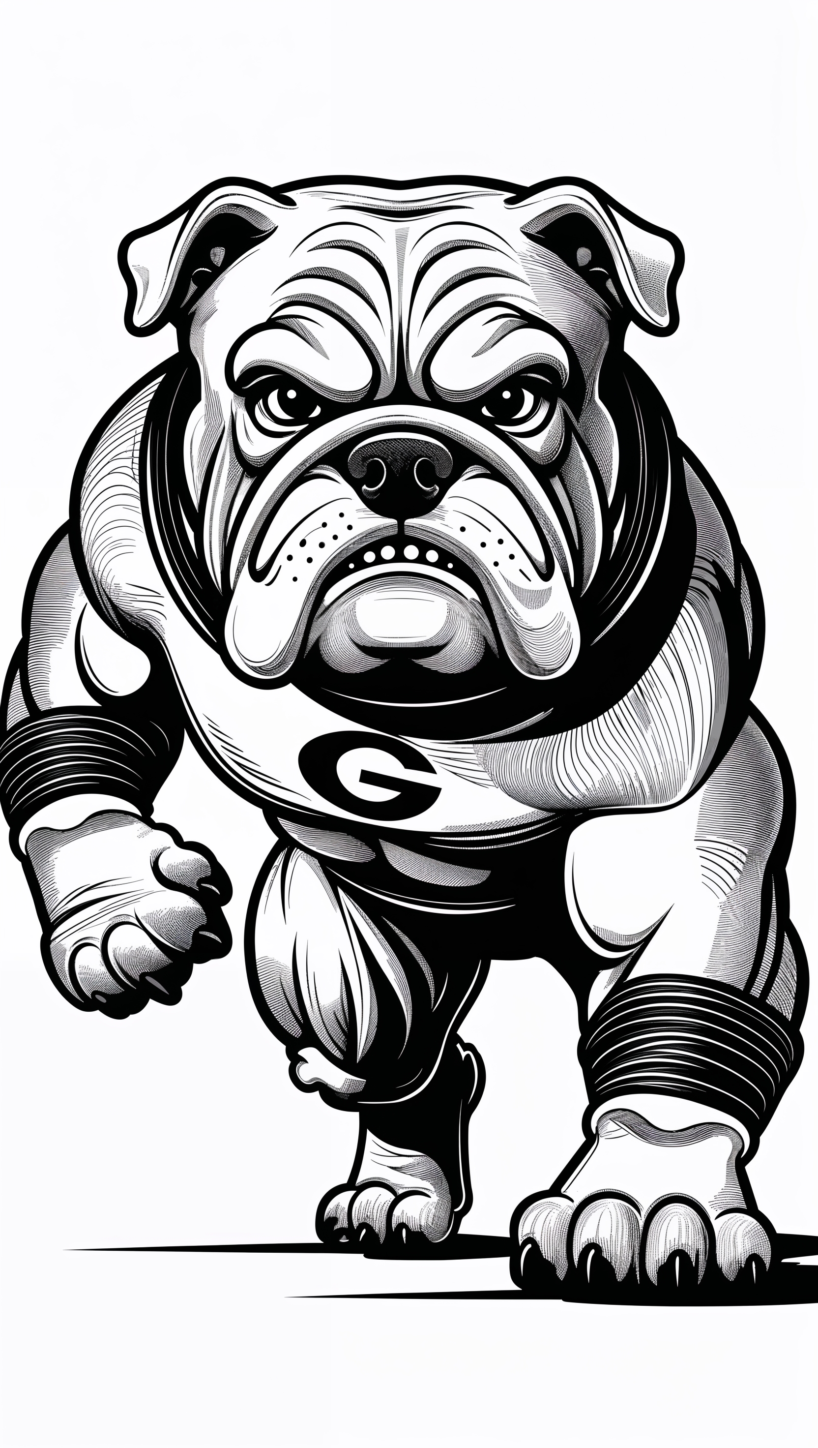 Line art vector of Georgia Bulldog
