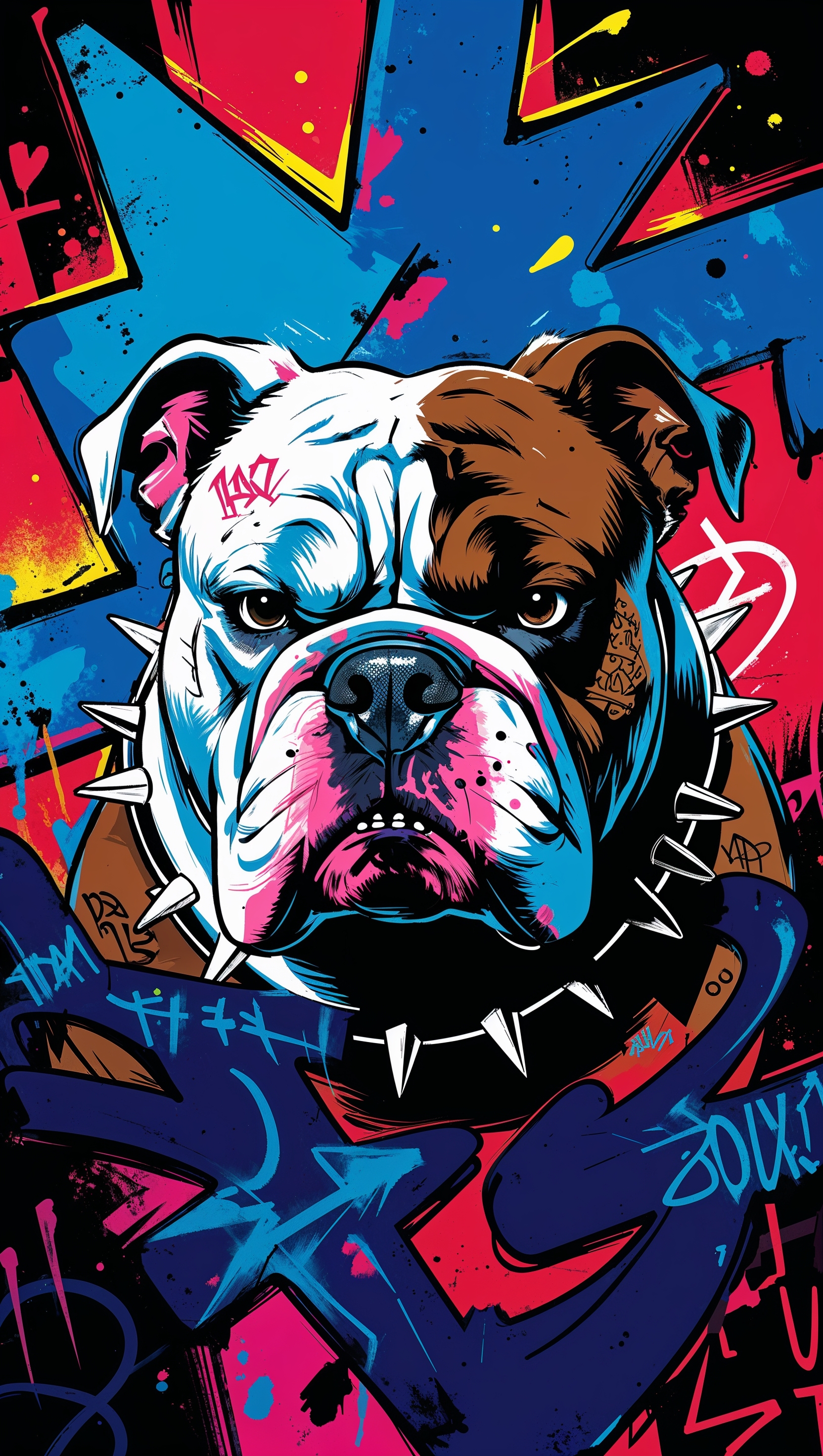 Georgia Bulldog in urban street graffiti style