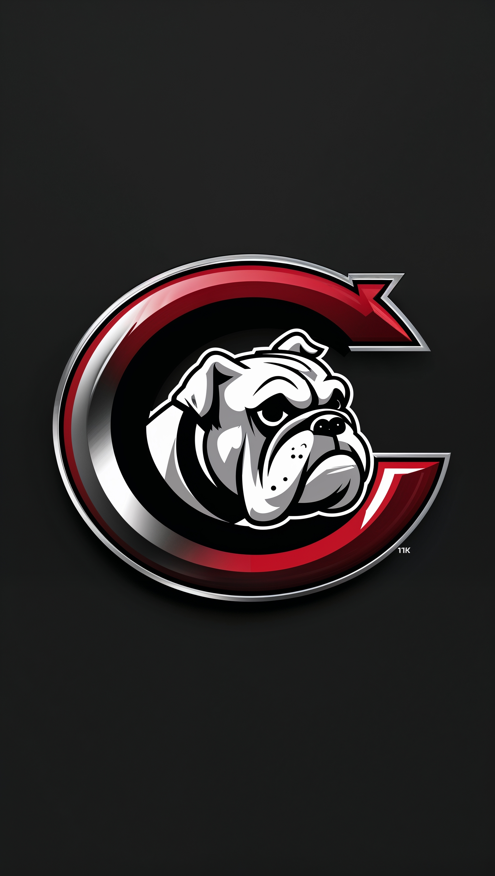 Black background with minimalist Georgia Bulldog design