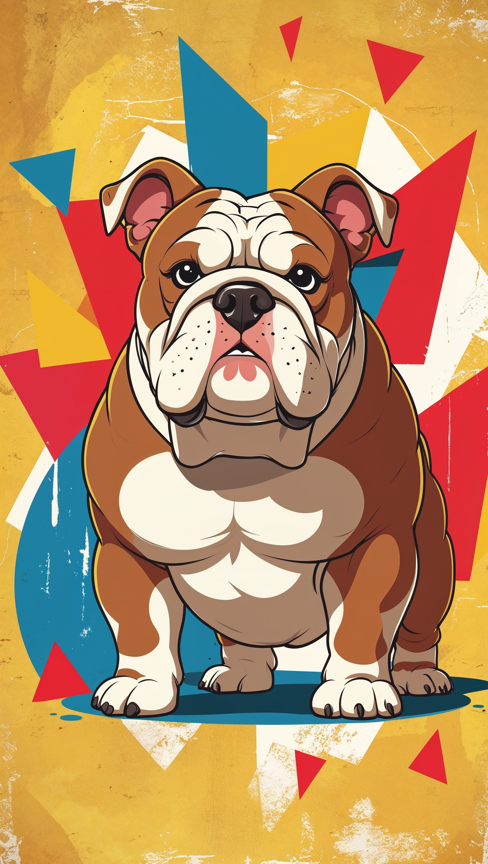 Cartoon-style Georgia Bulldog wallpaper with vibrant colors