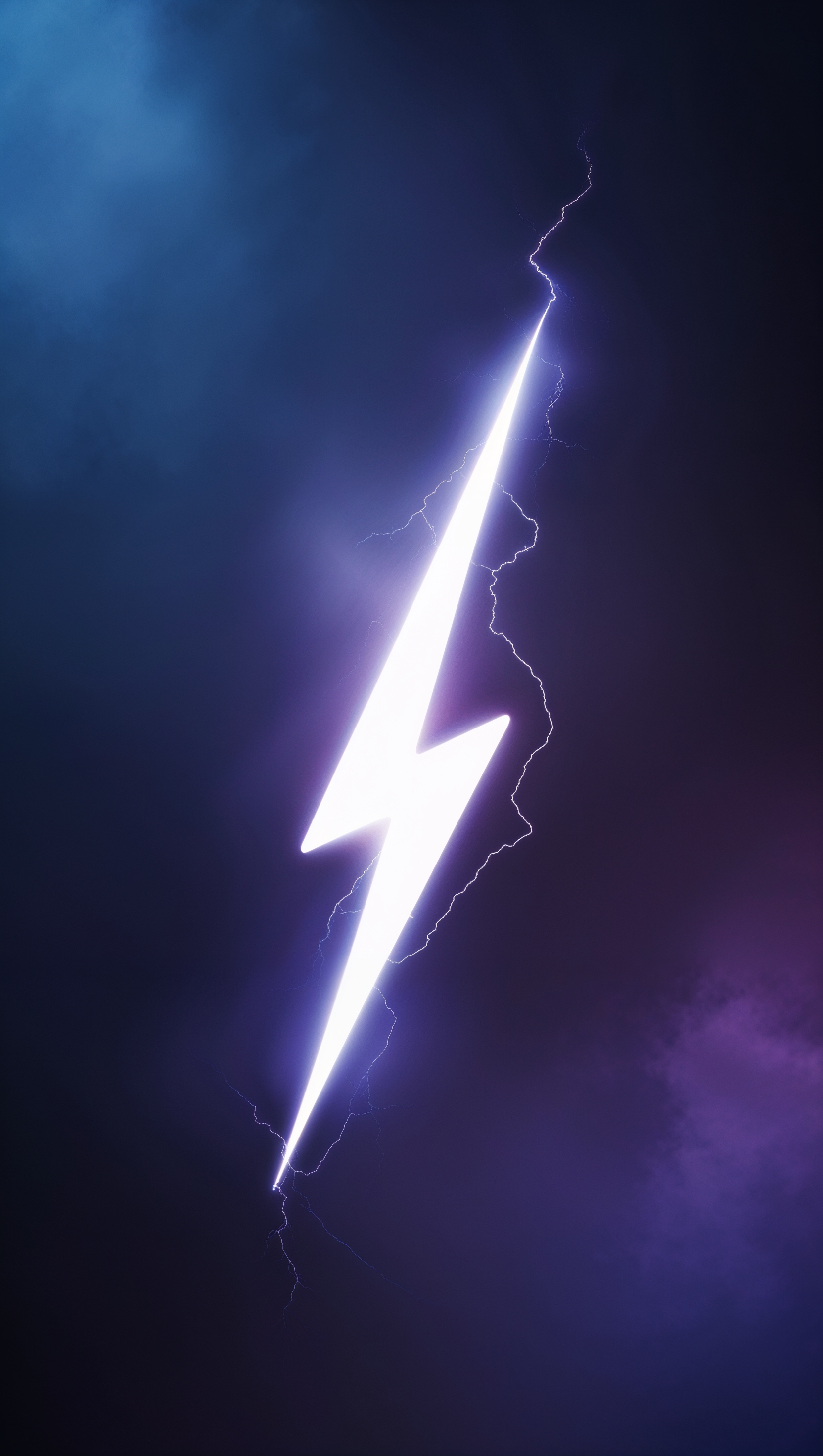 Dark wallpaper with a white lightning bolt