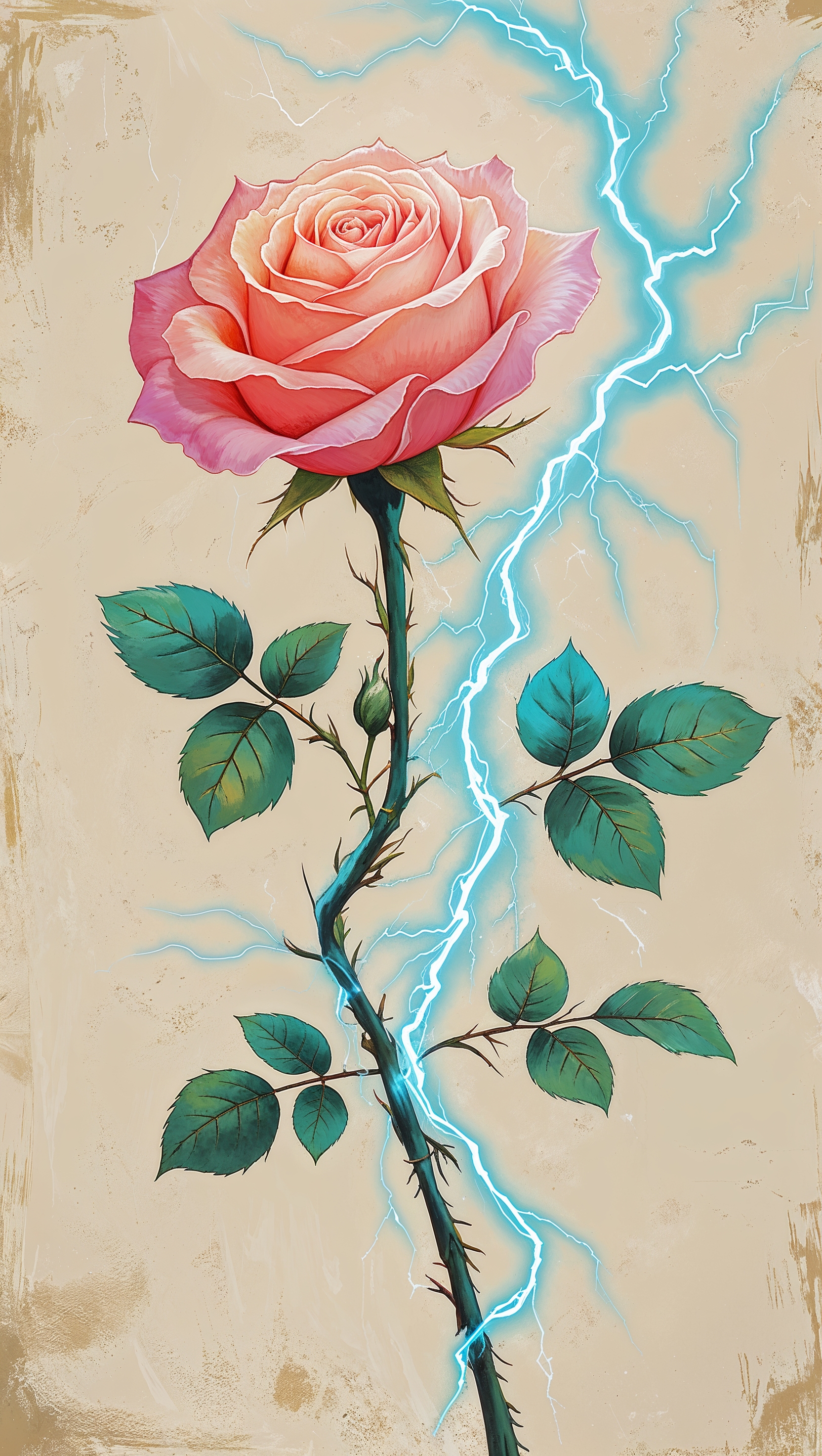 Rose and lightning bolt combination