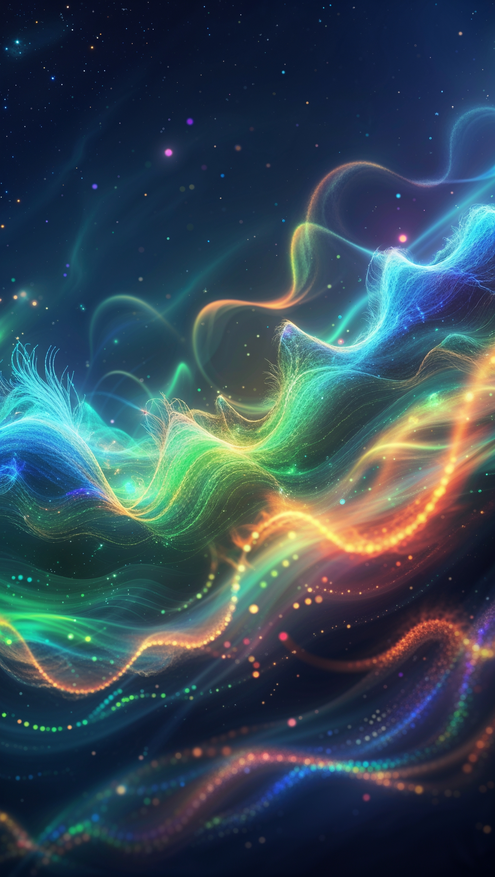 Flowing music waves with glowing colors