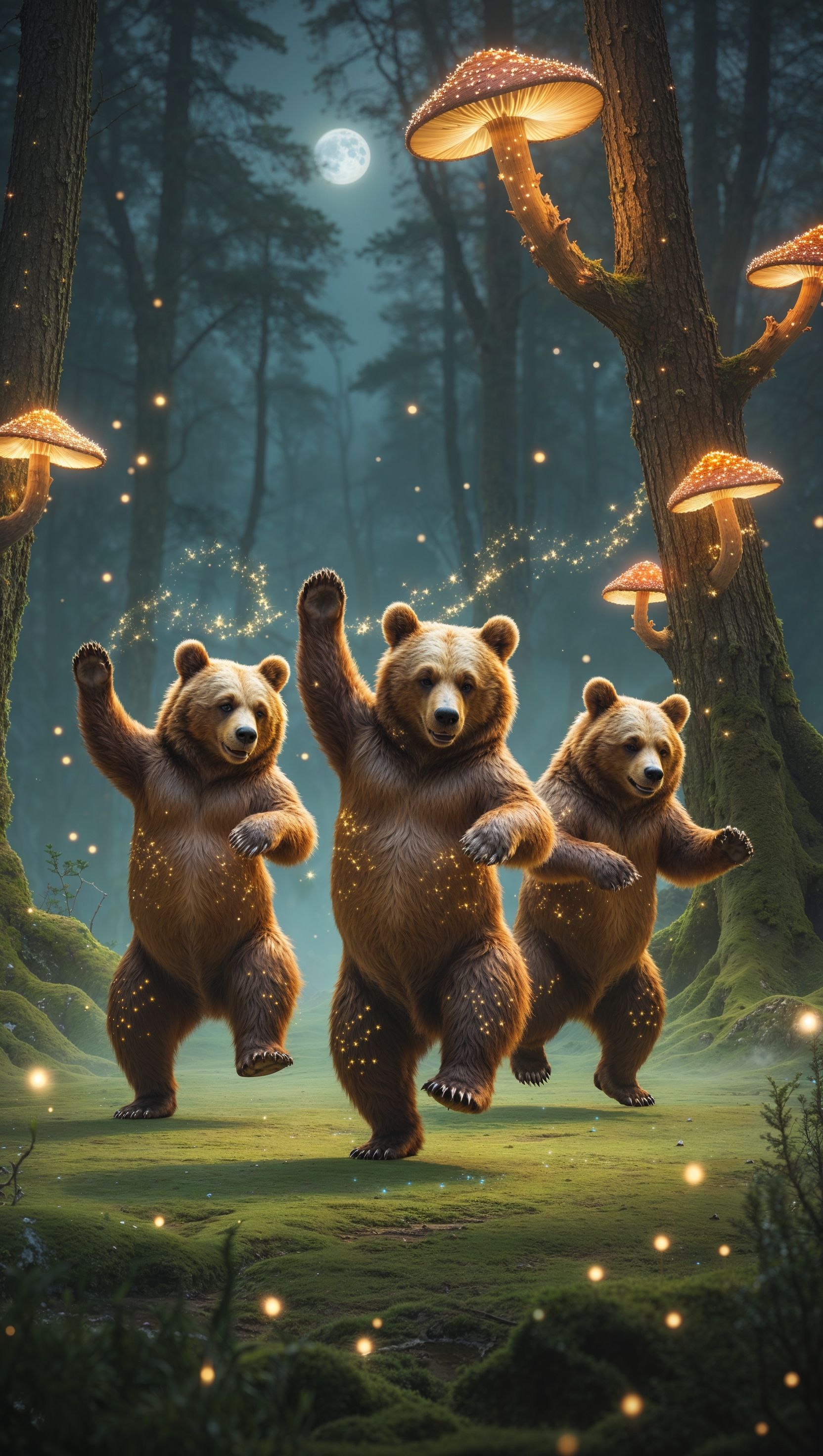 Dancing bears in an enchanted forest