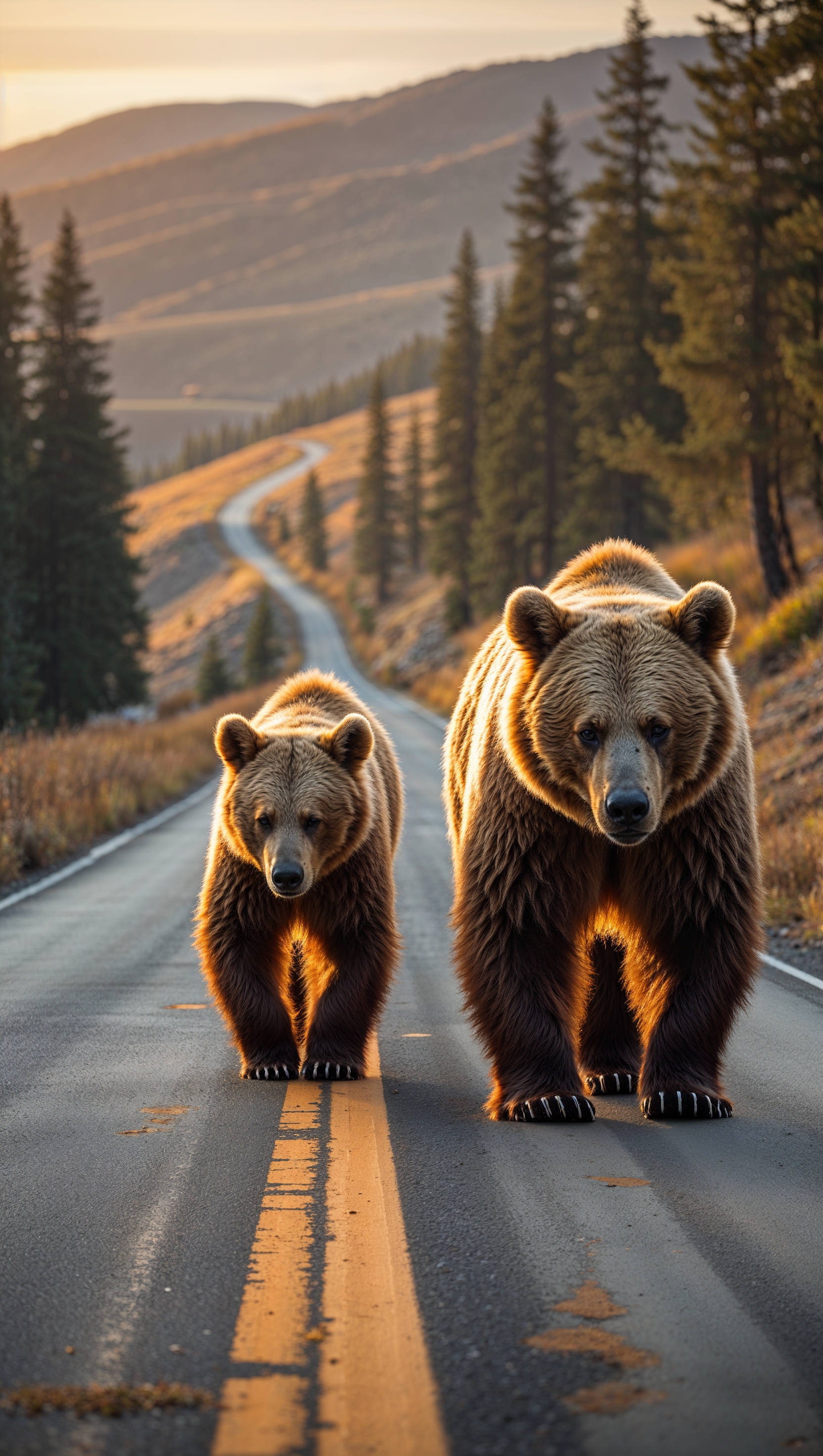 Bears on an endless road