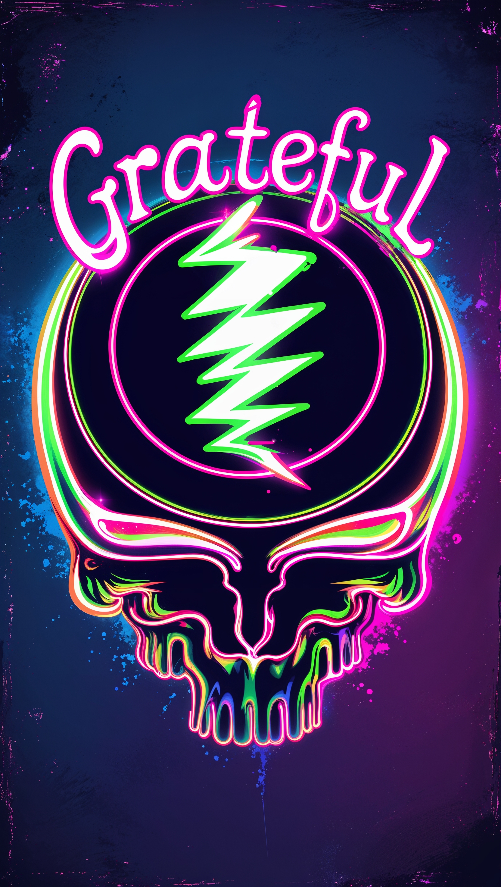 Grateful Dead logo with neon colors