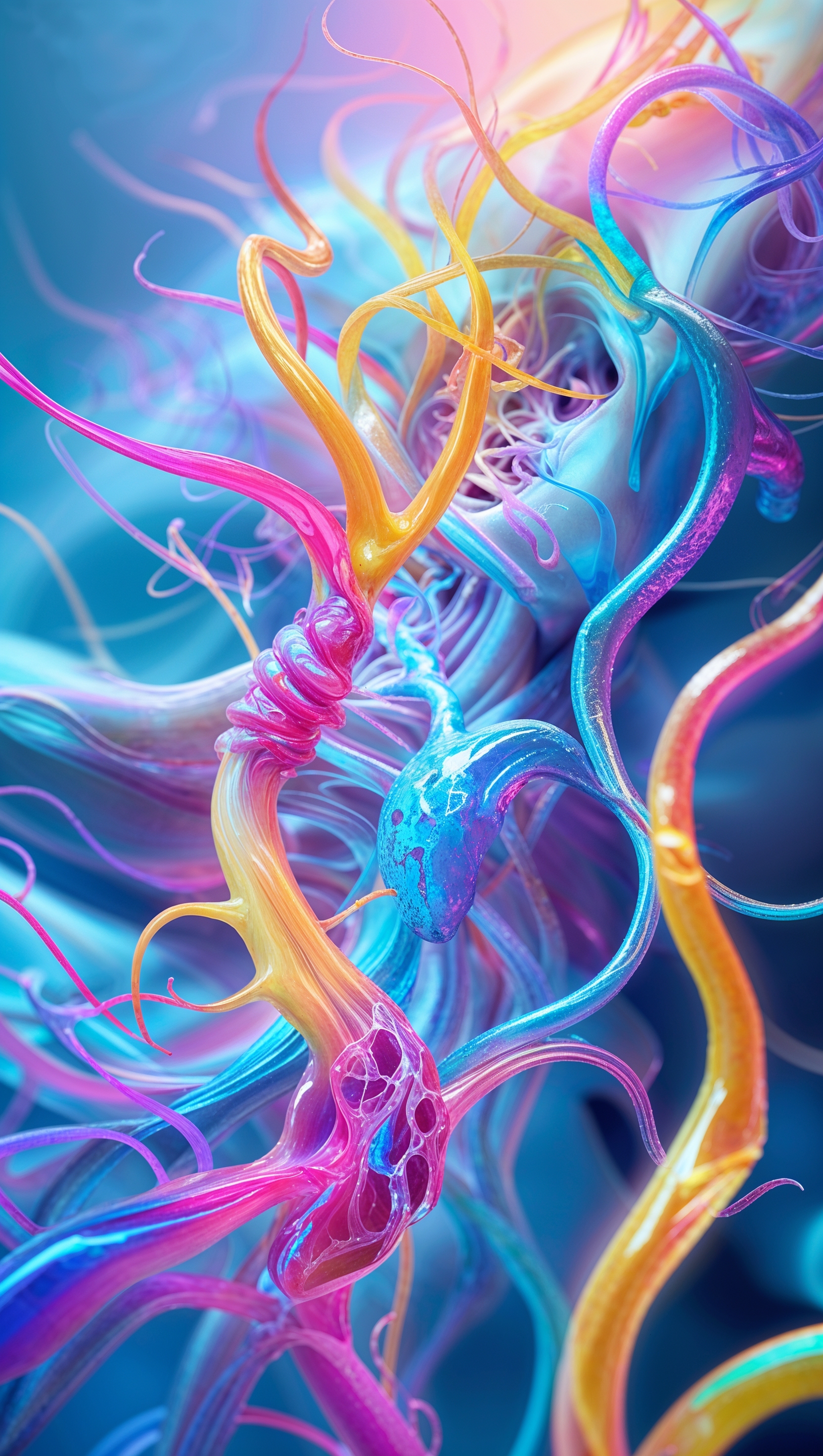 Colorful surreal guts wallpaper, iPhone resolution, dreamlike atmosphere