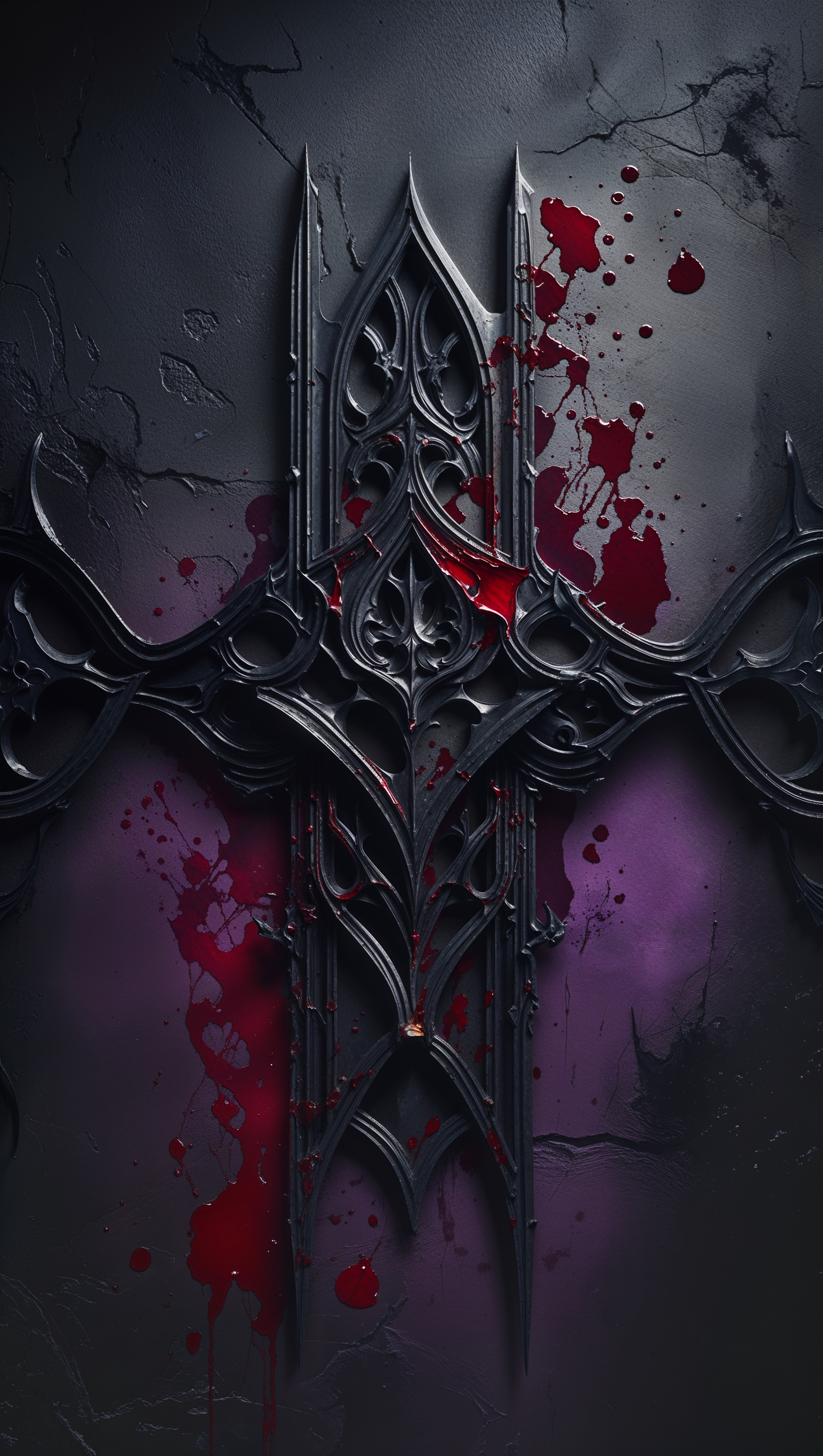 Dark themed guts wallpaper for iPhone with a gothic vibe and blood splatters