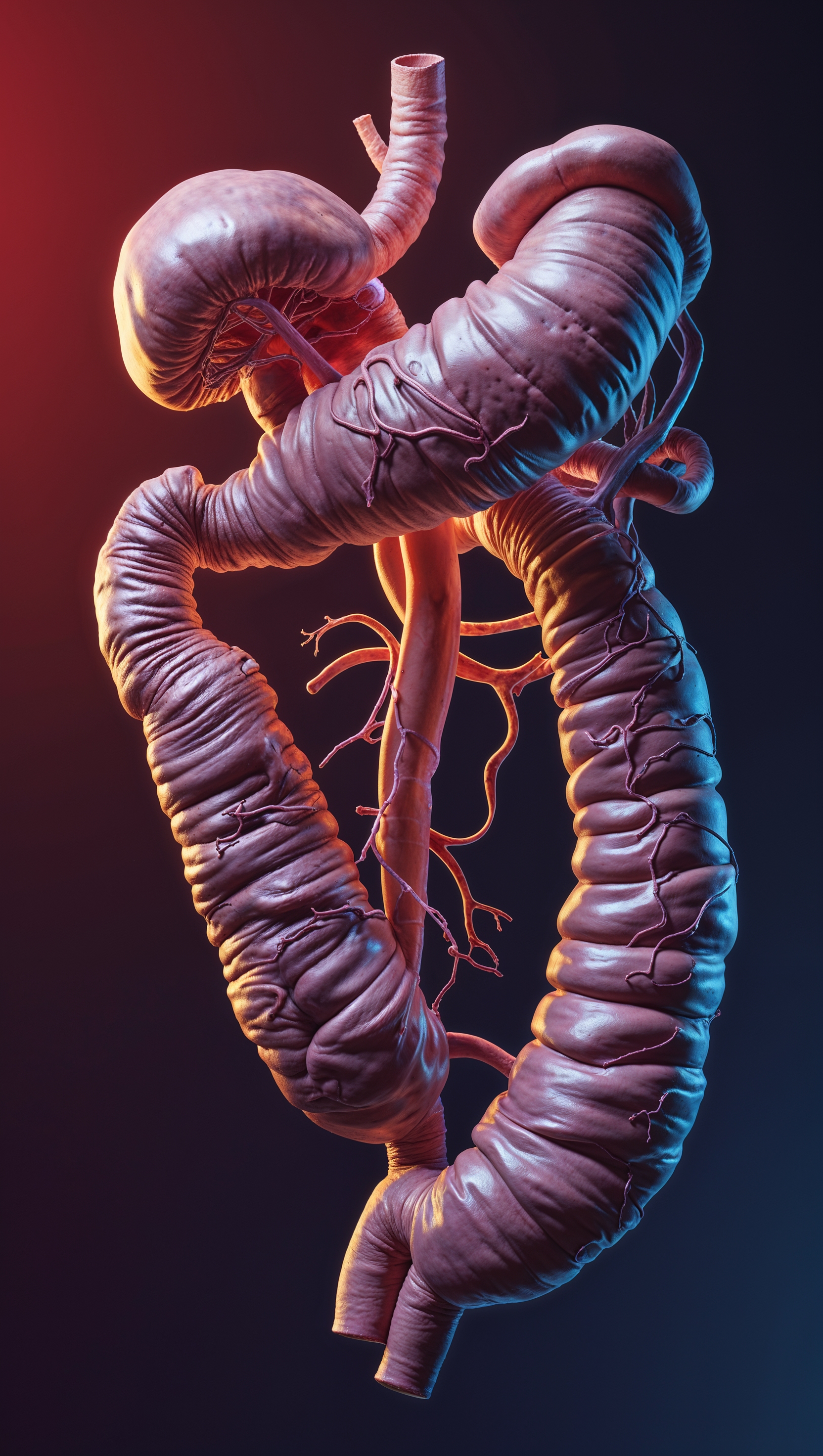 Realistic 3D guts wallpaper with detailed textures for iPhone