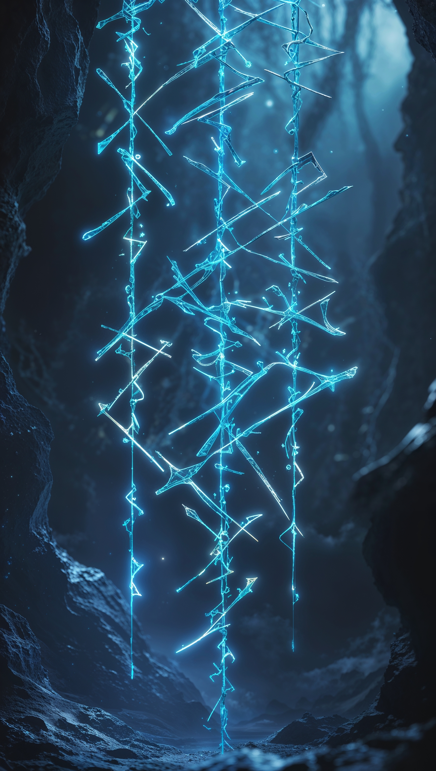 Fantasy guts wallpaper with glowing magical runes, iPhone background