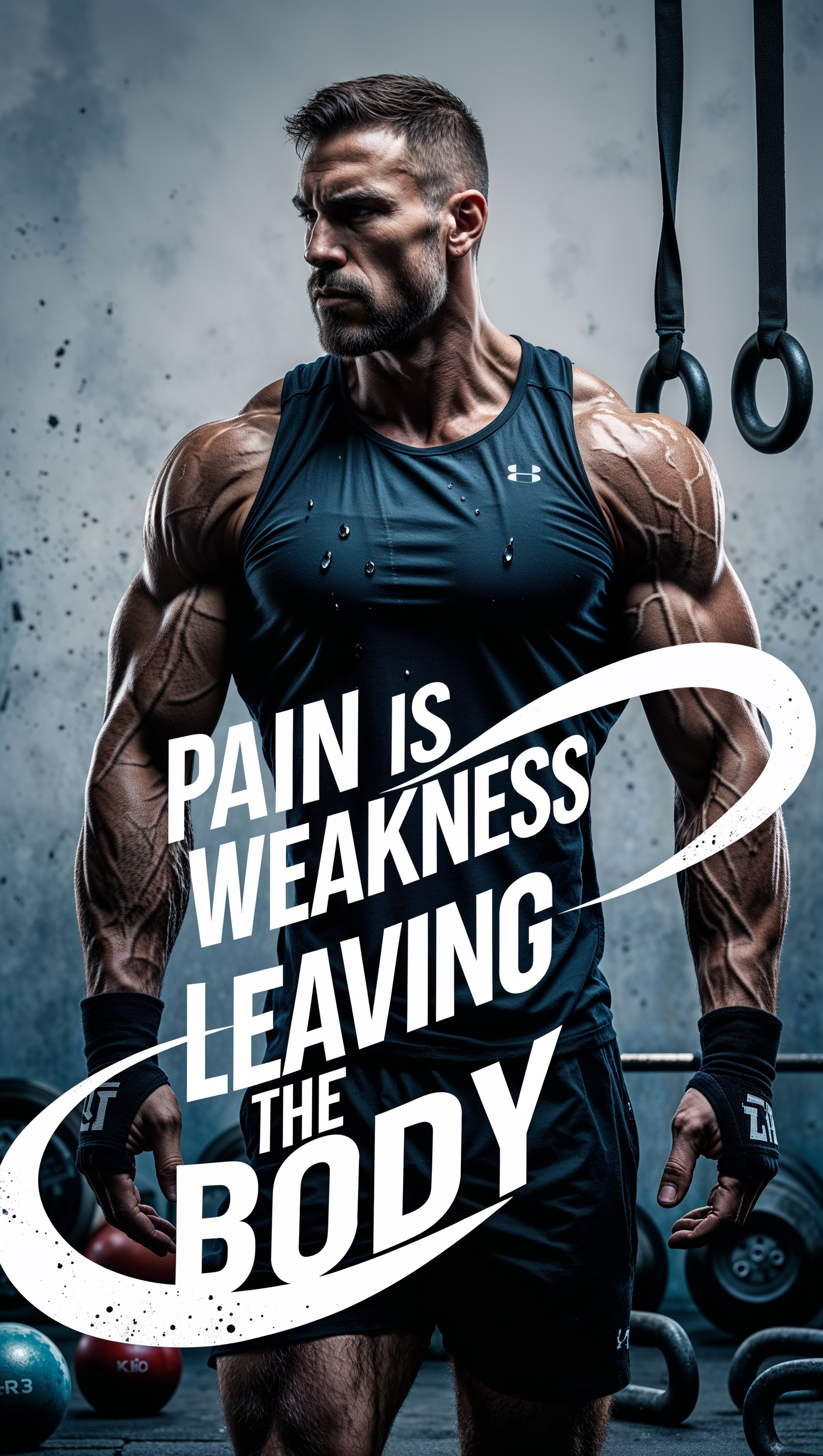 An image of someone doing CrossFit with motivational text