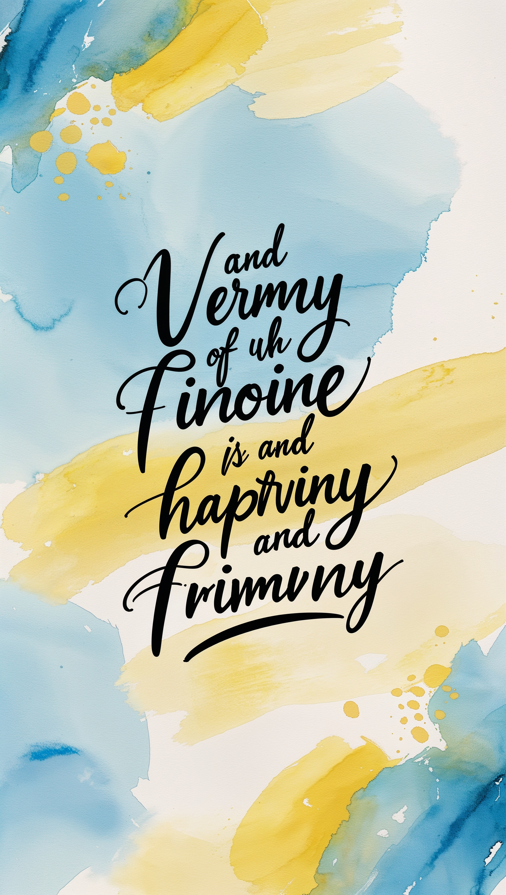 Positive affirmation with watercolor background – happiness iPhone wallpaper