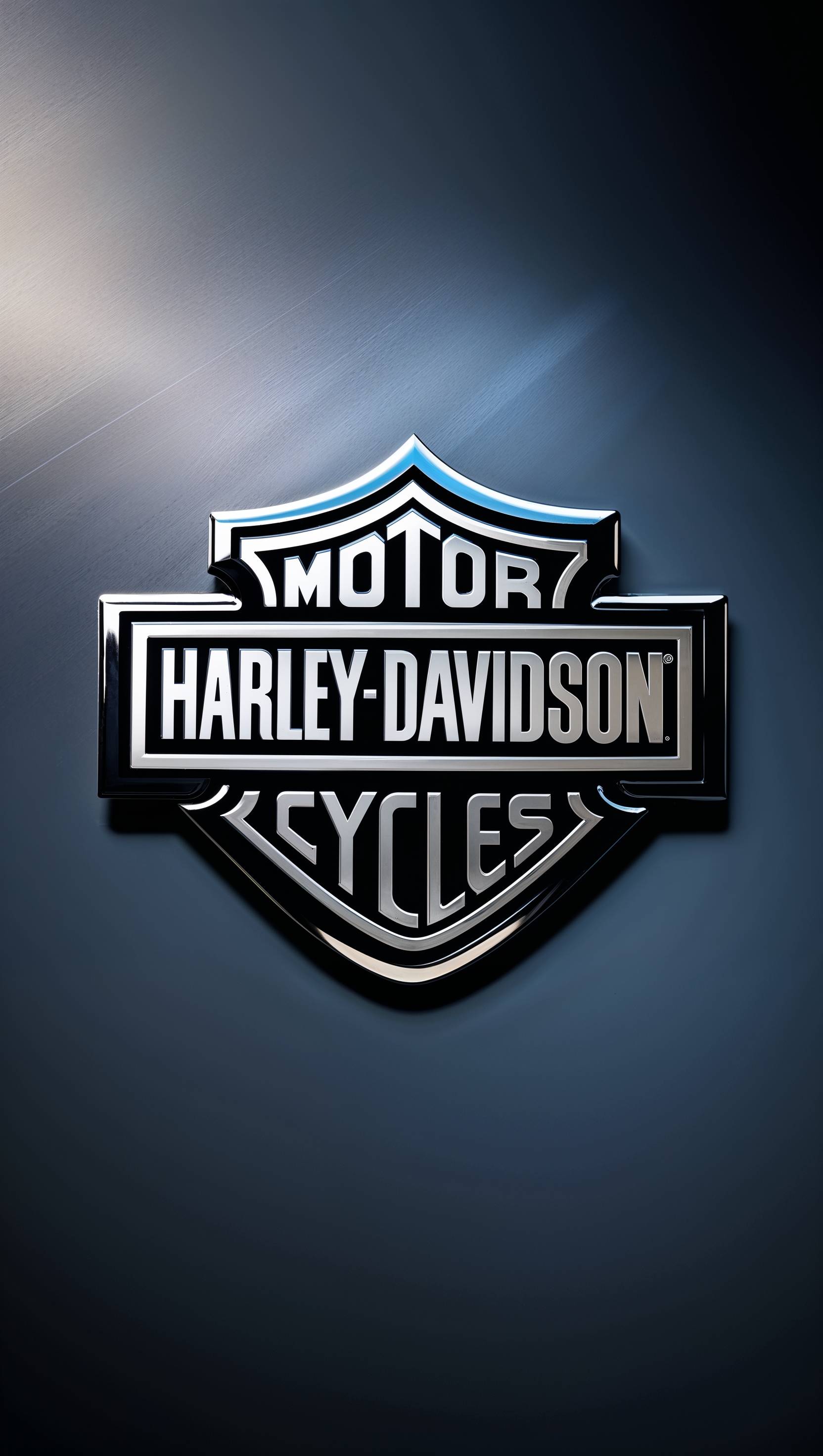 Harley Davidson logo on metallic background
