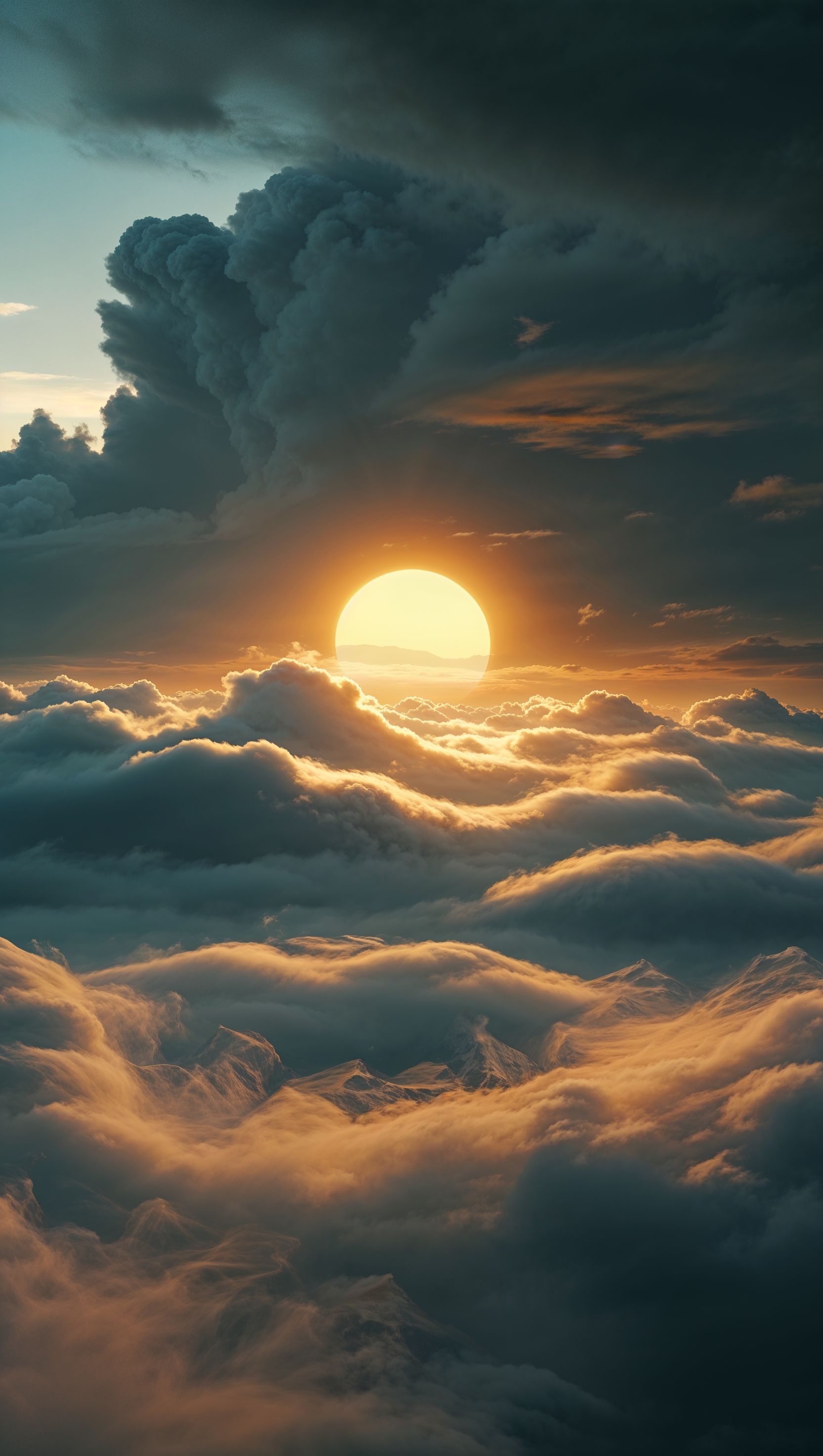 An invincible sun rising through dark clouds – 4K iPhone