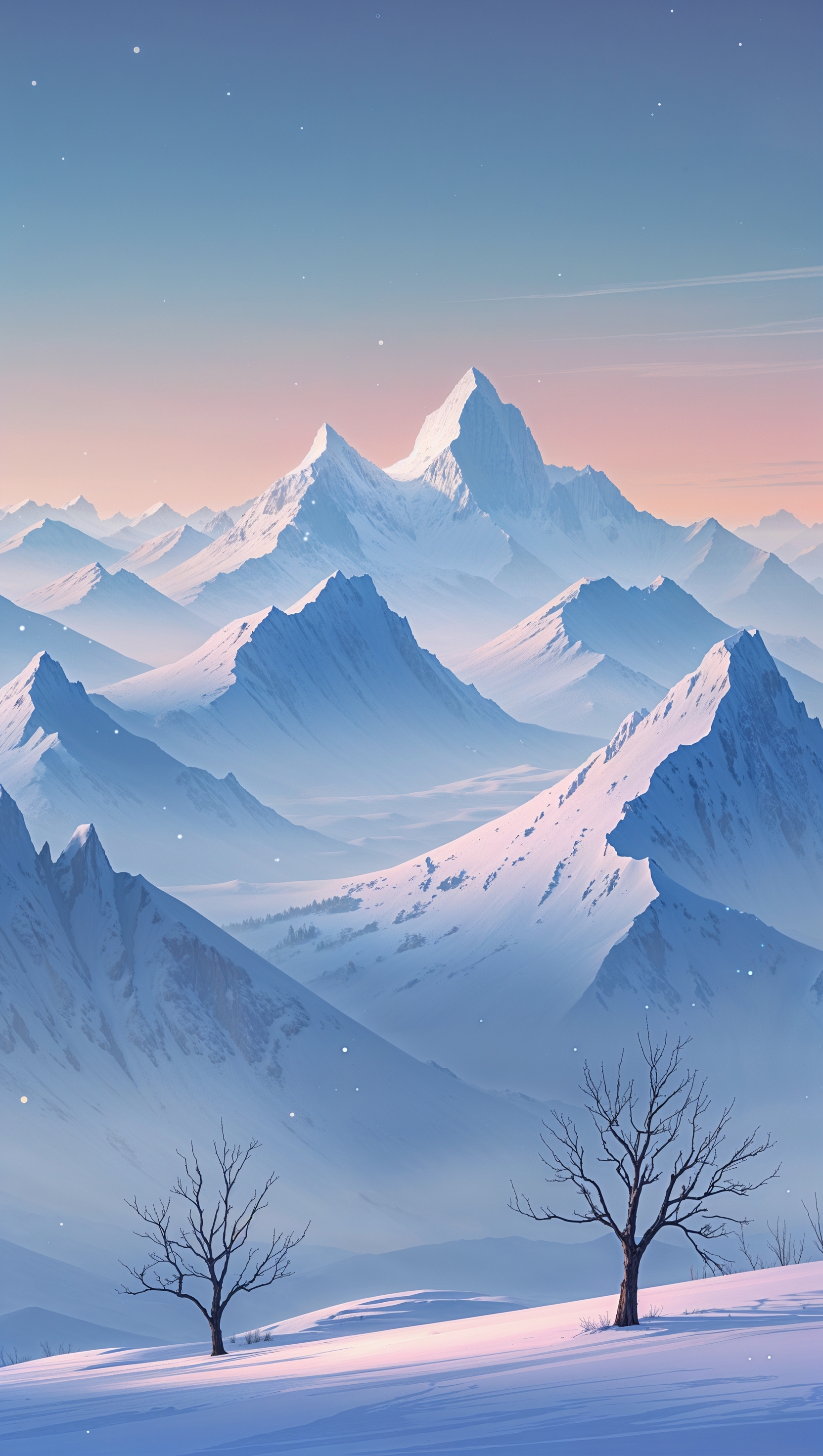 iPhone 11 Pro Max wallpaper featuring snowy mountains