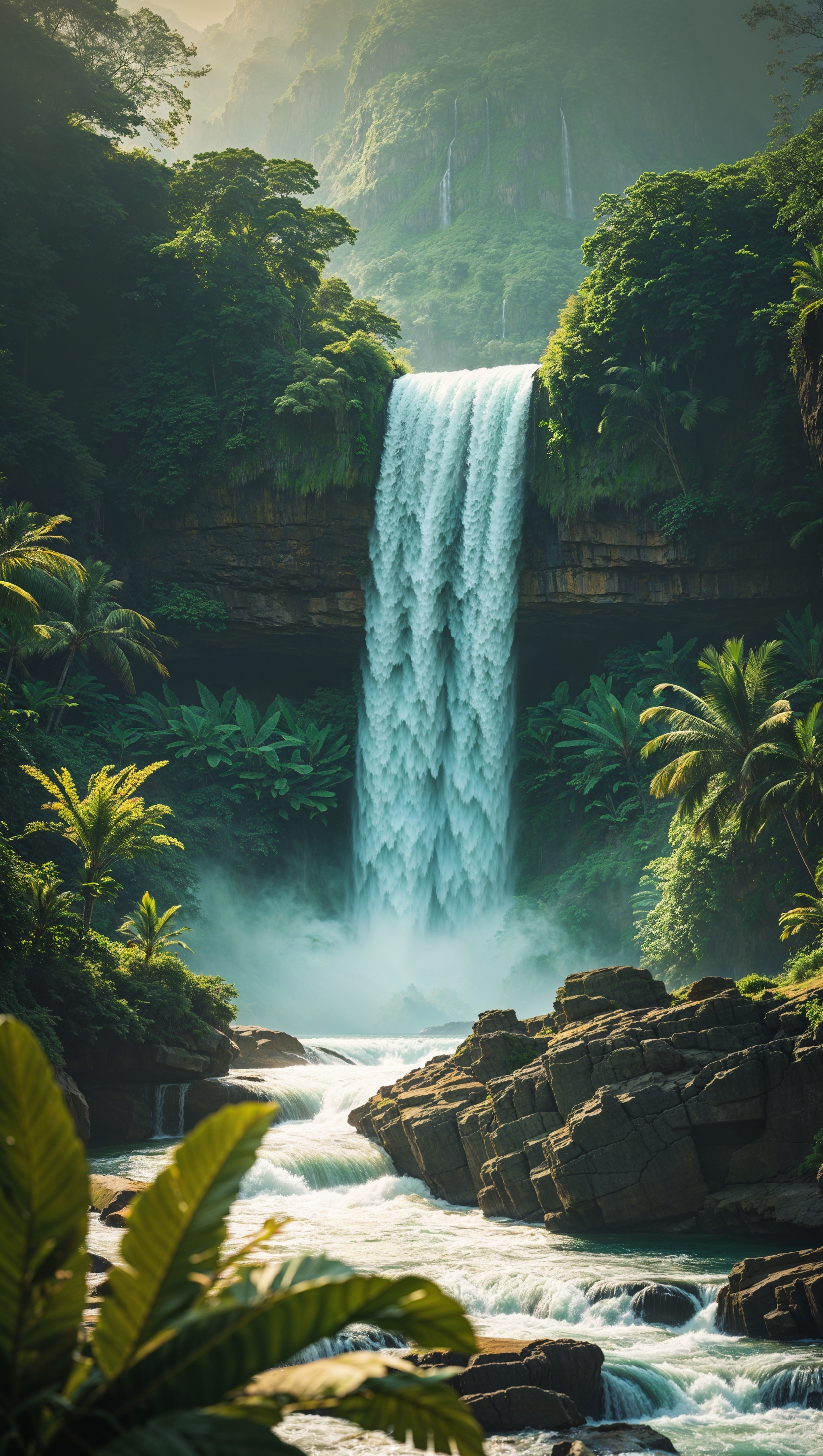 iPhone 11 Pro Max wallpaper showing waterfall in pristine nature