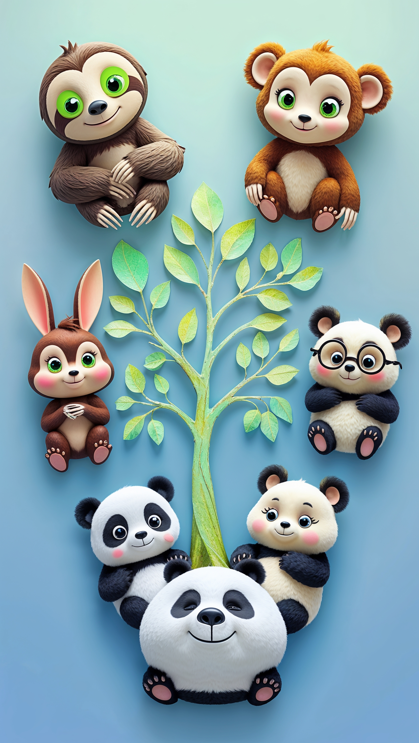 iPhone 11 Pro Max wallpaper featuring cute cartoon animals