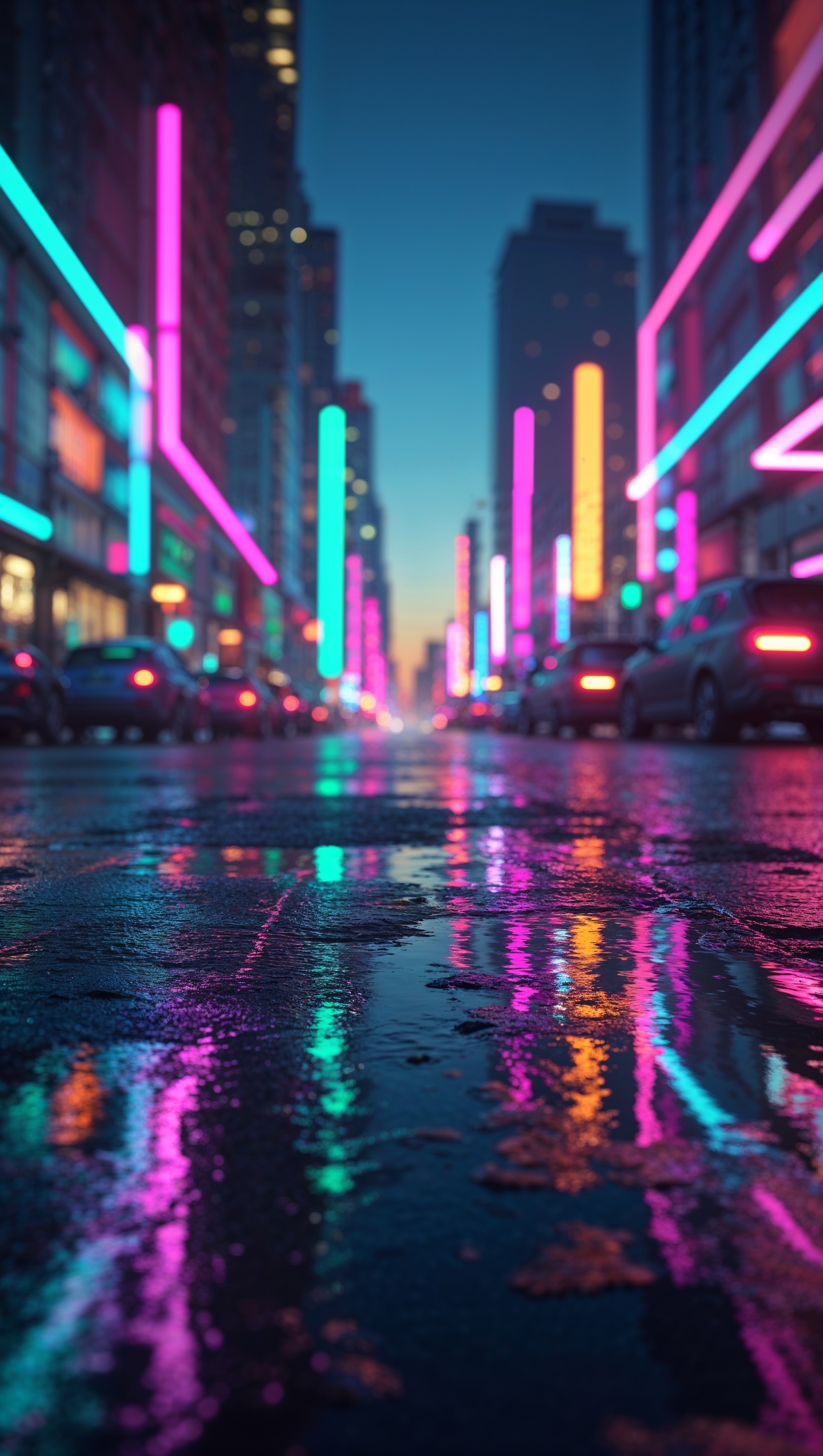iPhone 11 Pro Max wallpaper with neon lights and bright colors
