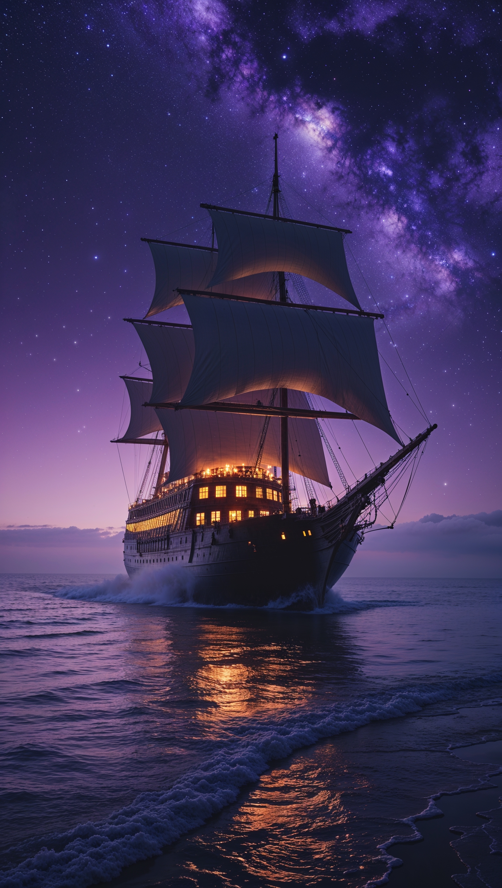iPhone 11 Pro Max wallpaper showing ocean and ship at night