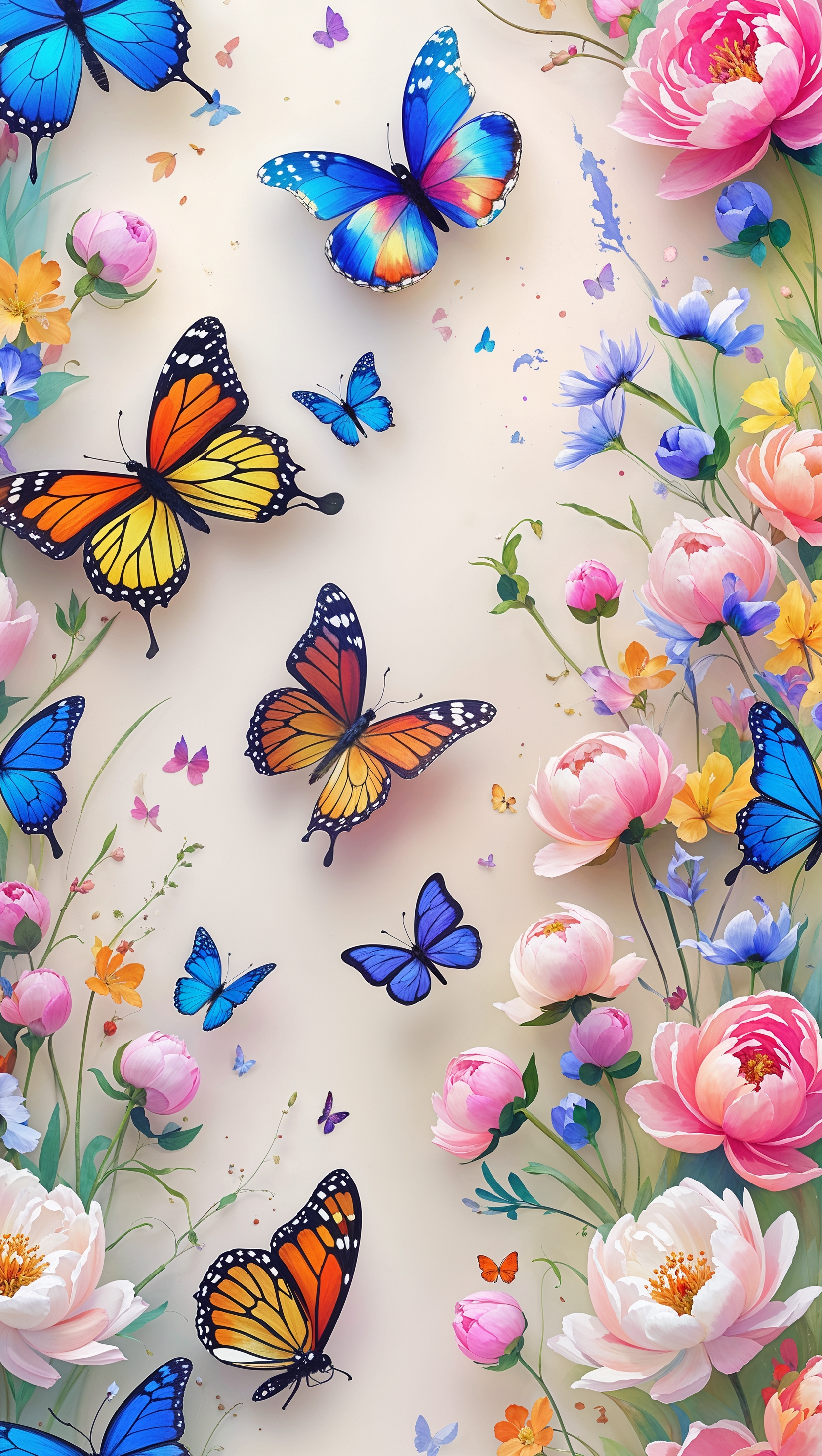 iPhone 11 Pro Max wallpaper showing butterflies and flowers