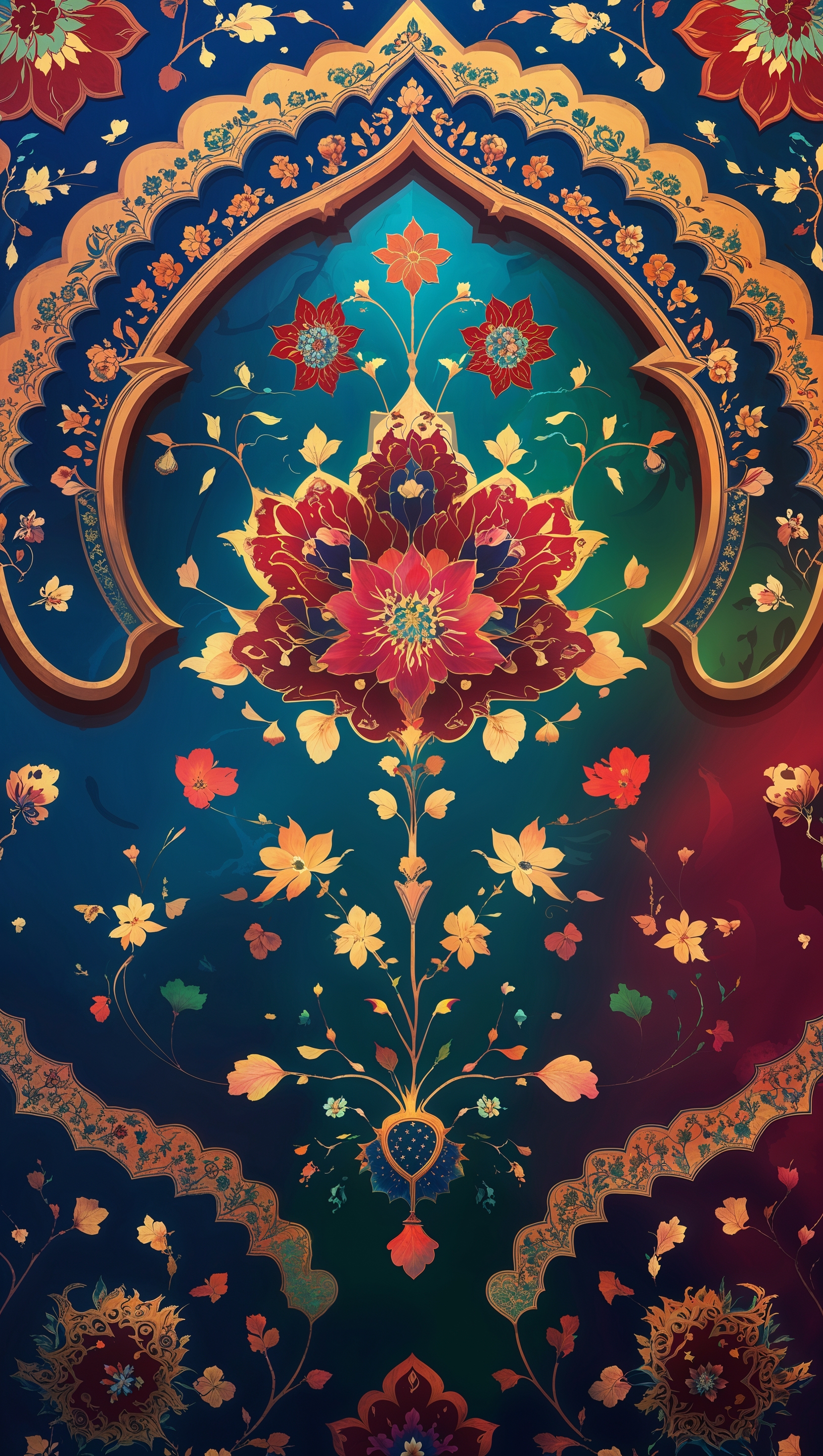 iPhone 11 Pro Max wallpaper featuring traditional Persian patterns