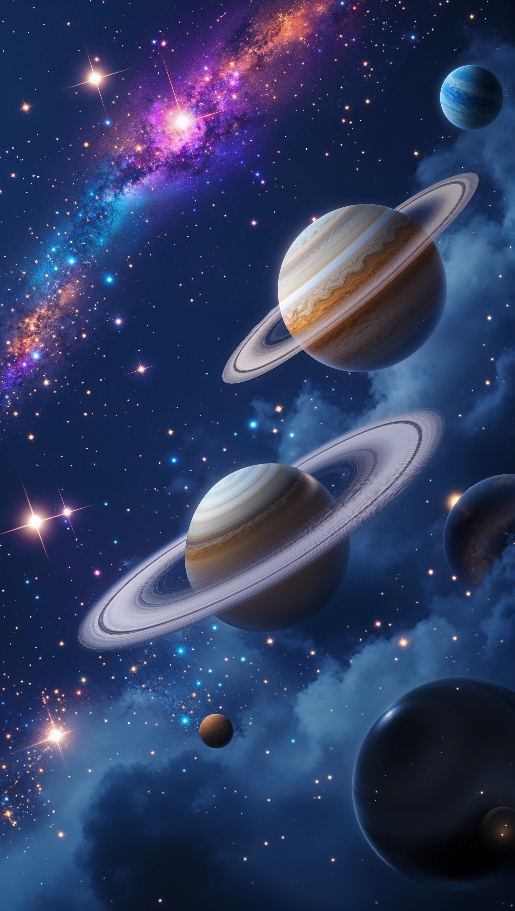 iPhone 11 Pro Max wallpaper with space and planets theme