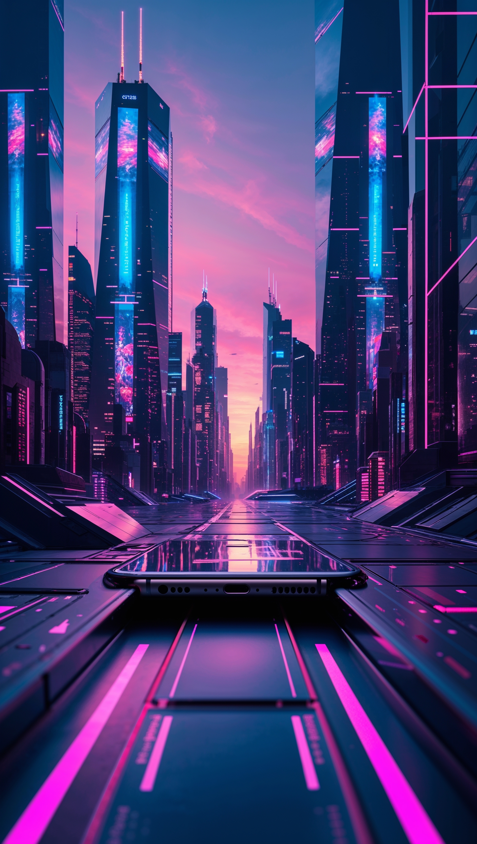 iPhone 11 Pro Max wallpaper with cyberpunk futuristic theme