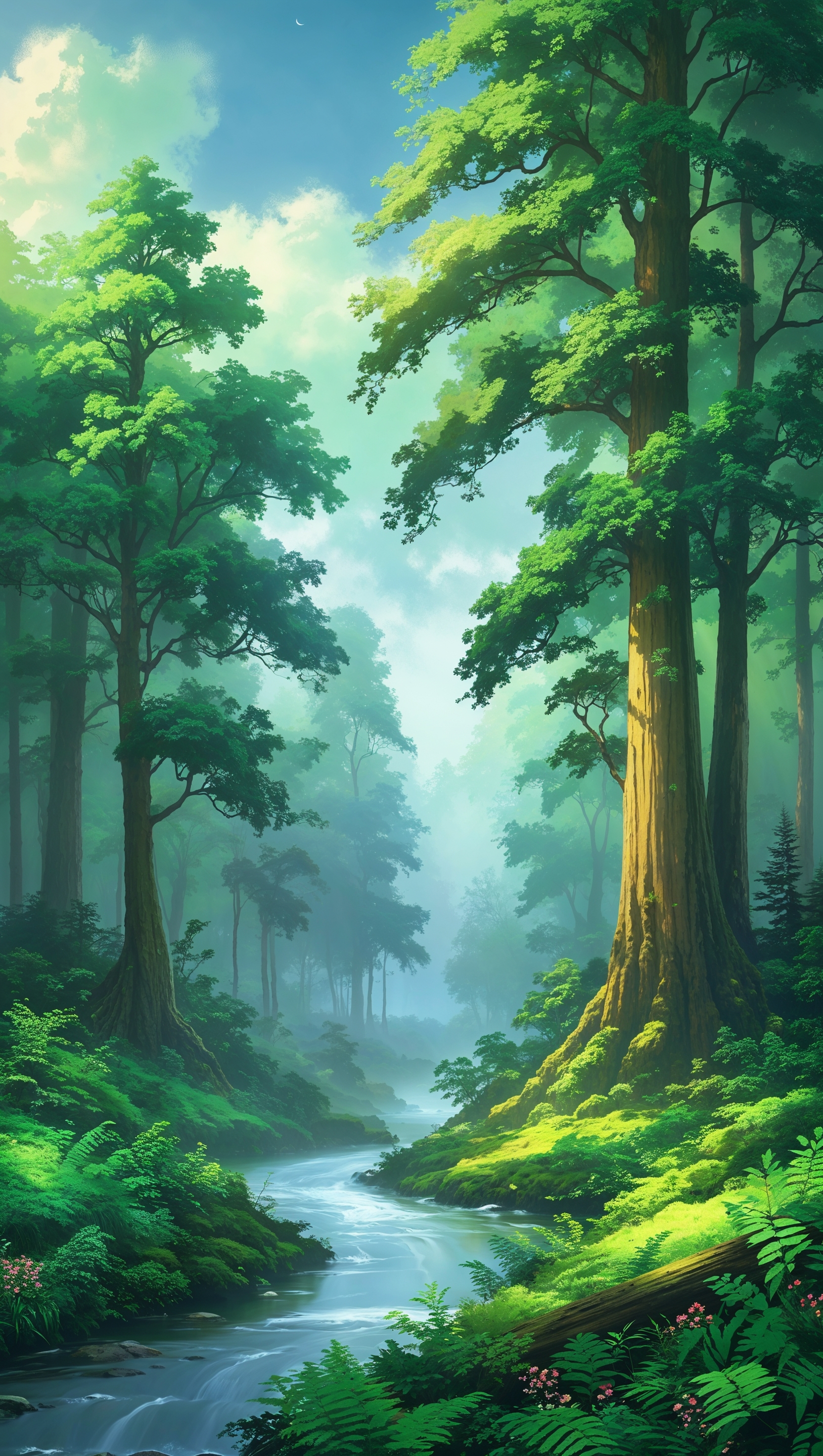 iPhone 11 Pro Max wallpaper with green forest nature scene