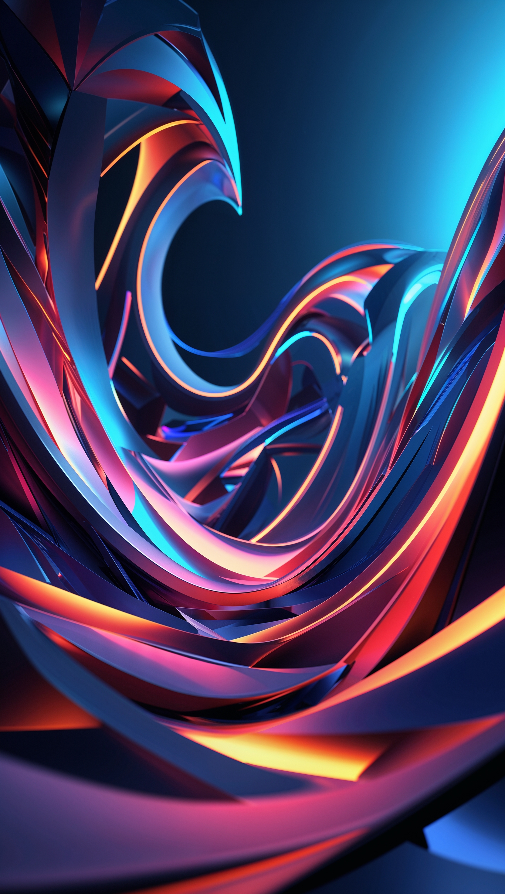 3D geometric patterns with fantasy lighting, iPhone 15, 8K