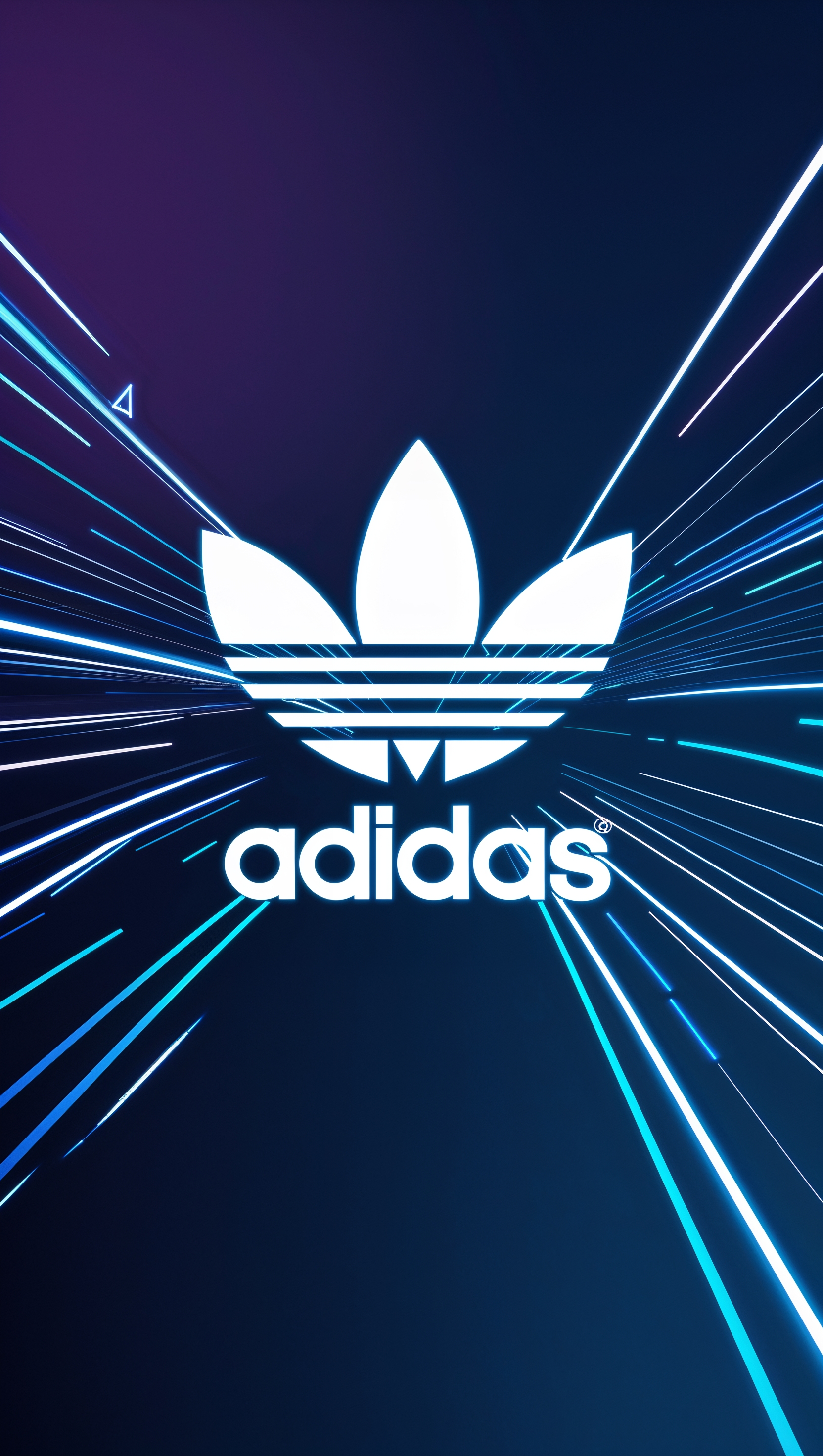 Create an iPhone wallpaper featuring the Adidas logo with digital moving lines