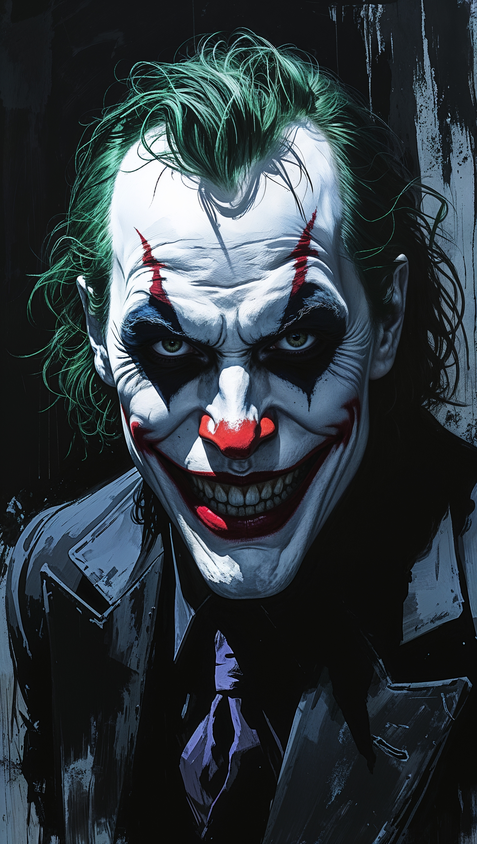Joker in black and white chiaroscuro style