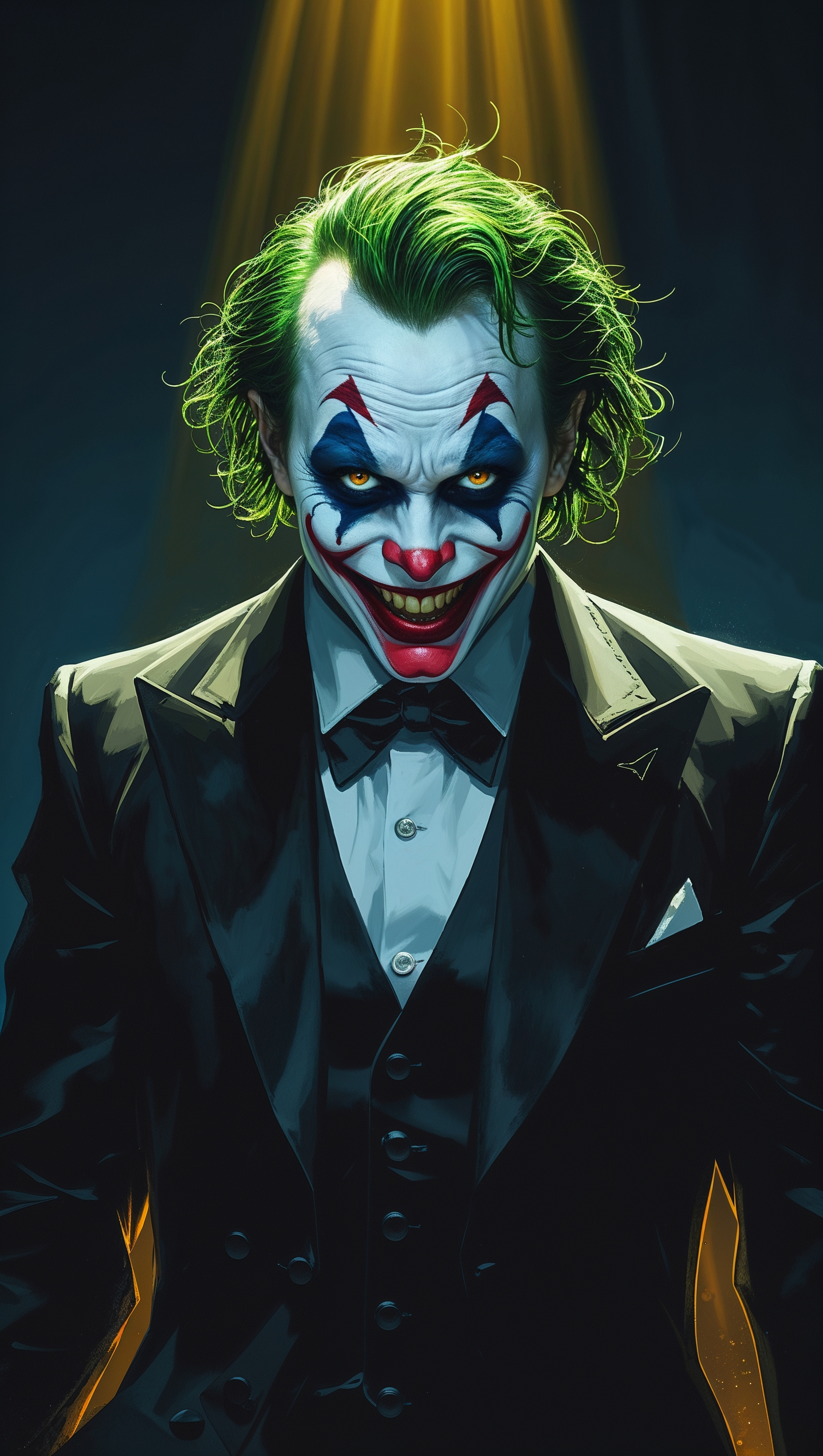 Joker on stage with spotlight