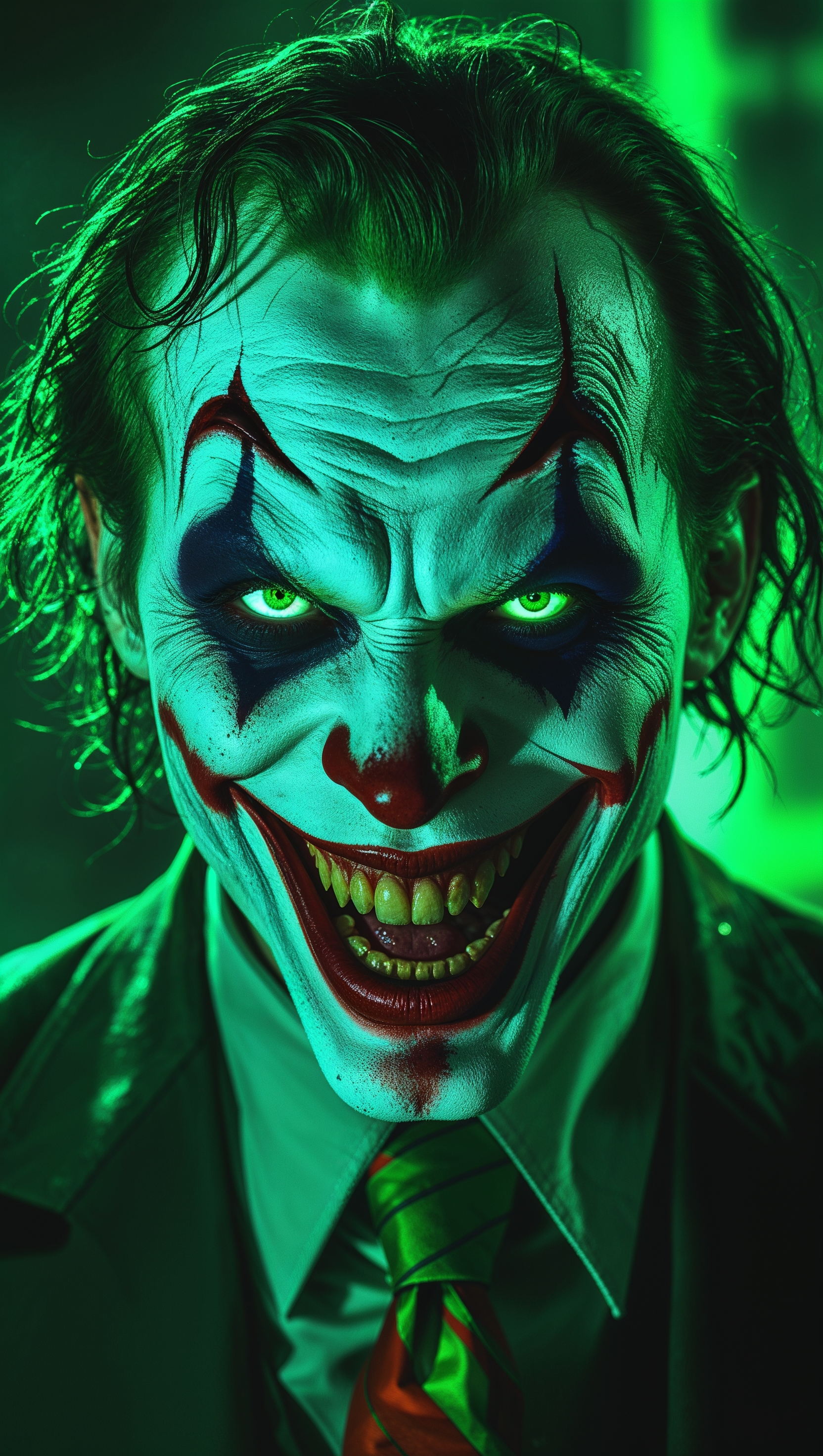 Joker with eerie green lighting