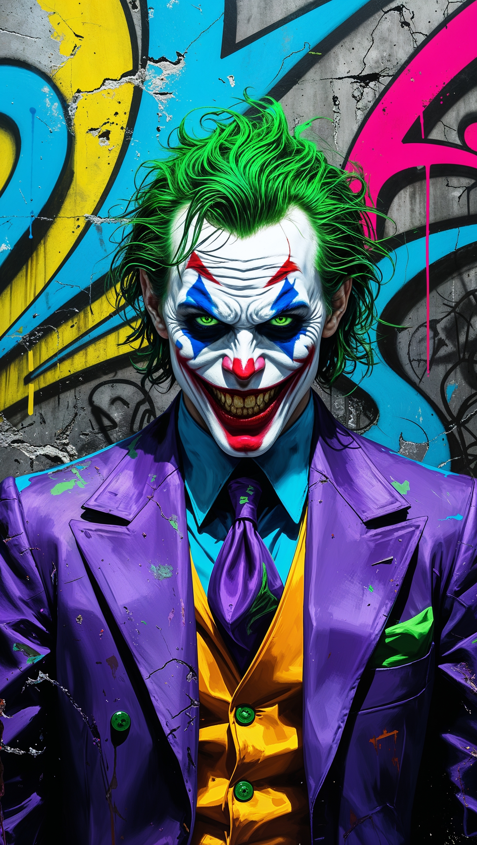Joker with urban graffiti background