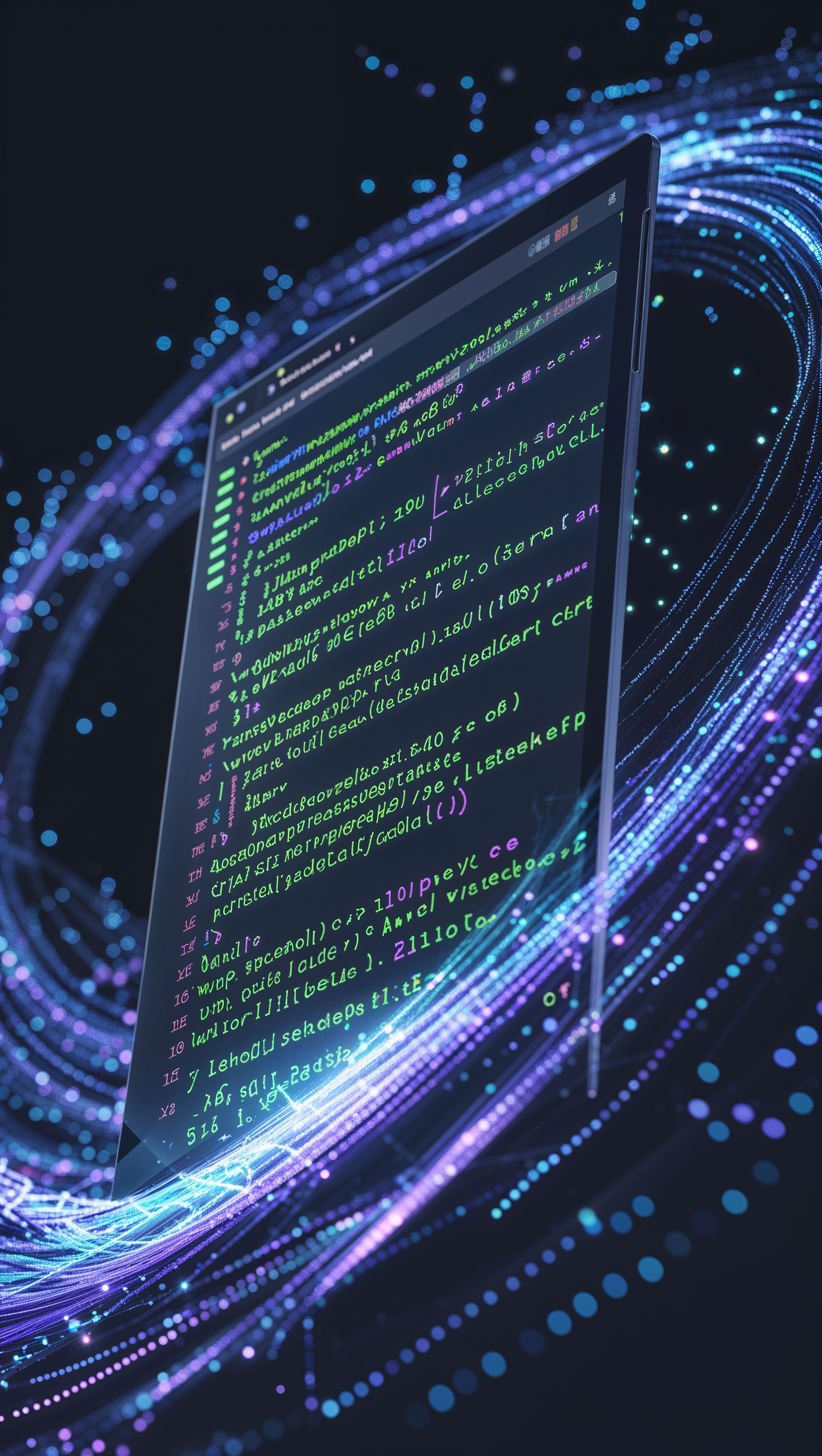 Open Kali Linux terminal with command lines, animated background