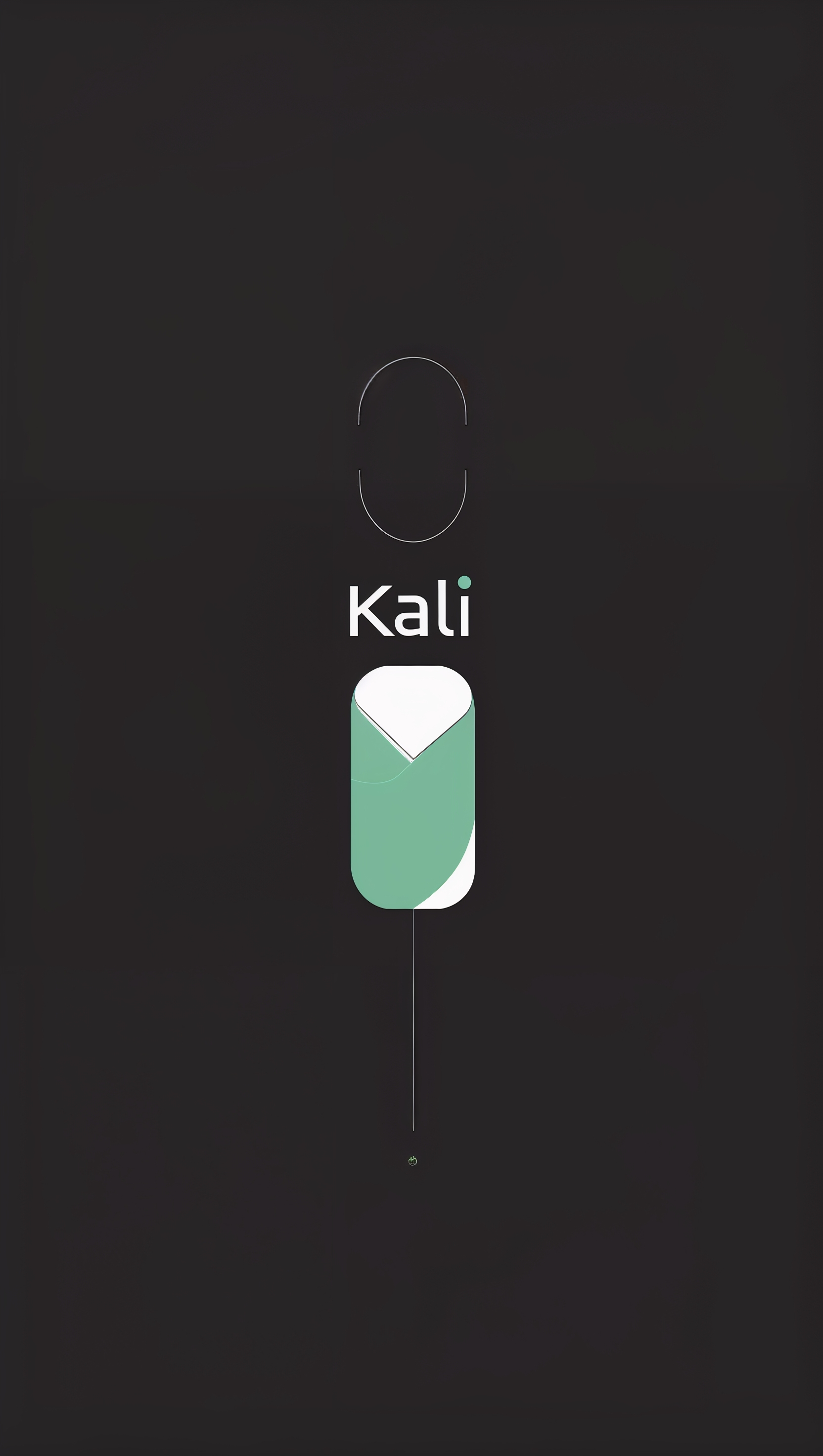Minimal black background with Kali for mobile