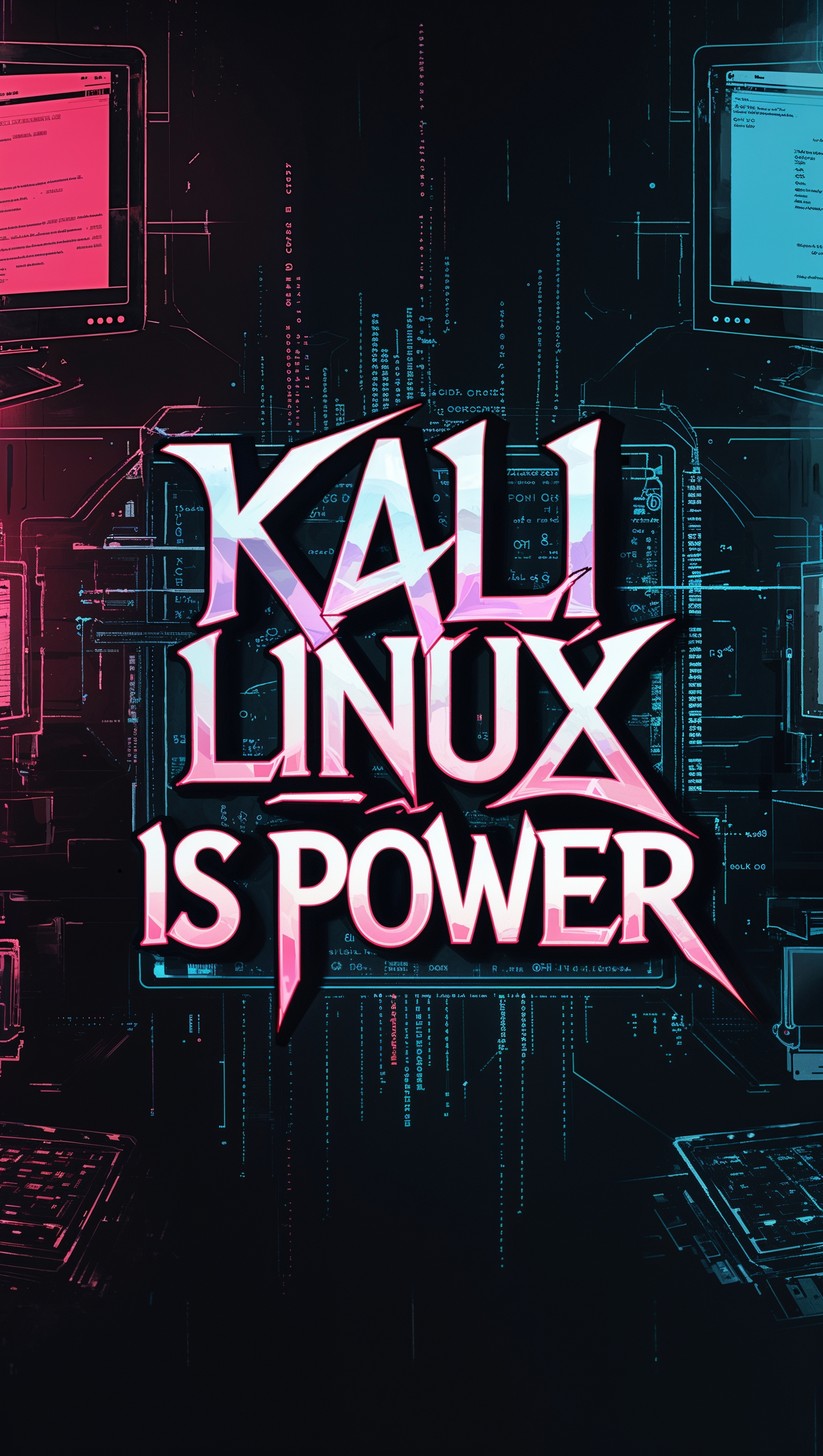 "Kali Linux is Power" hacker style background