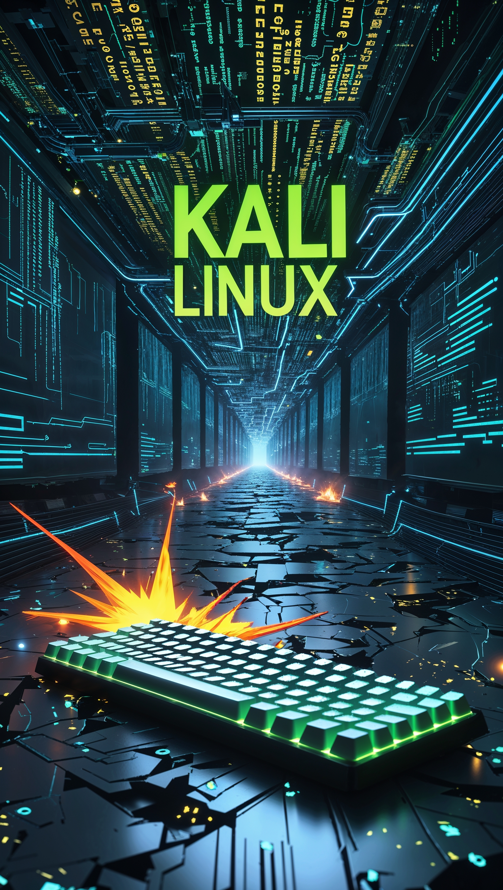 Kali Linux in a digital cyber world, matrix style