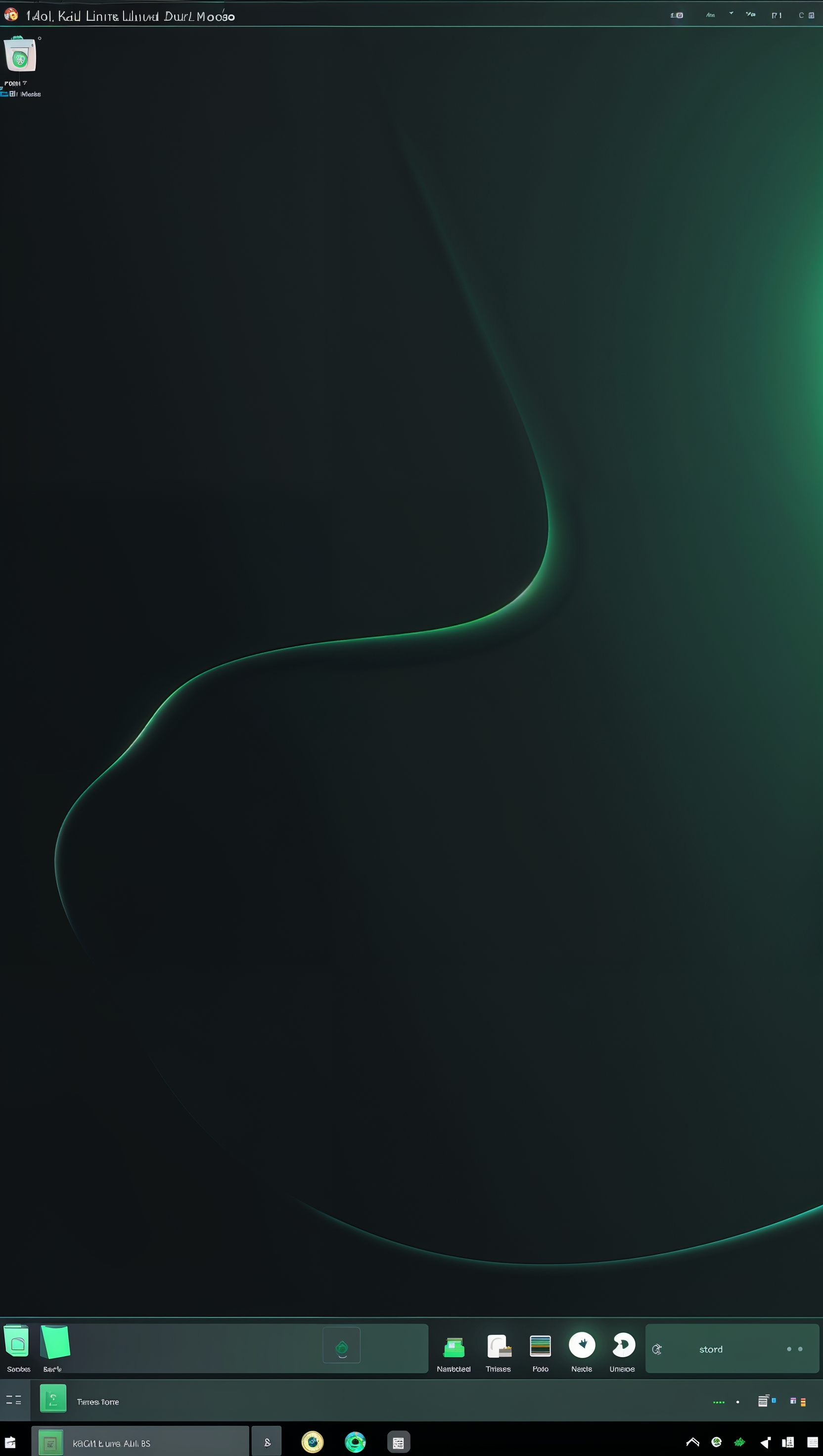 Kali Linux desktop environment, dark mode