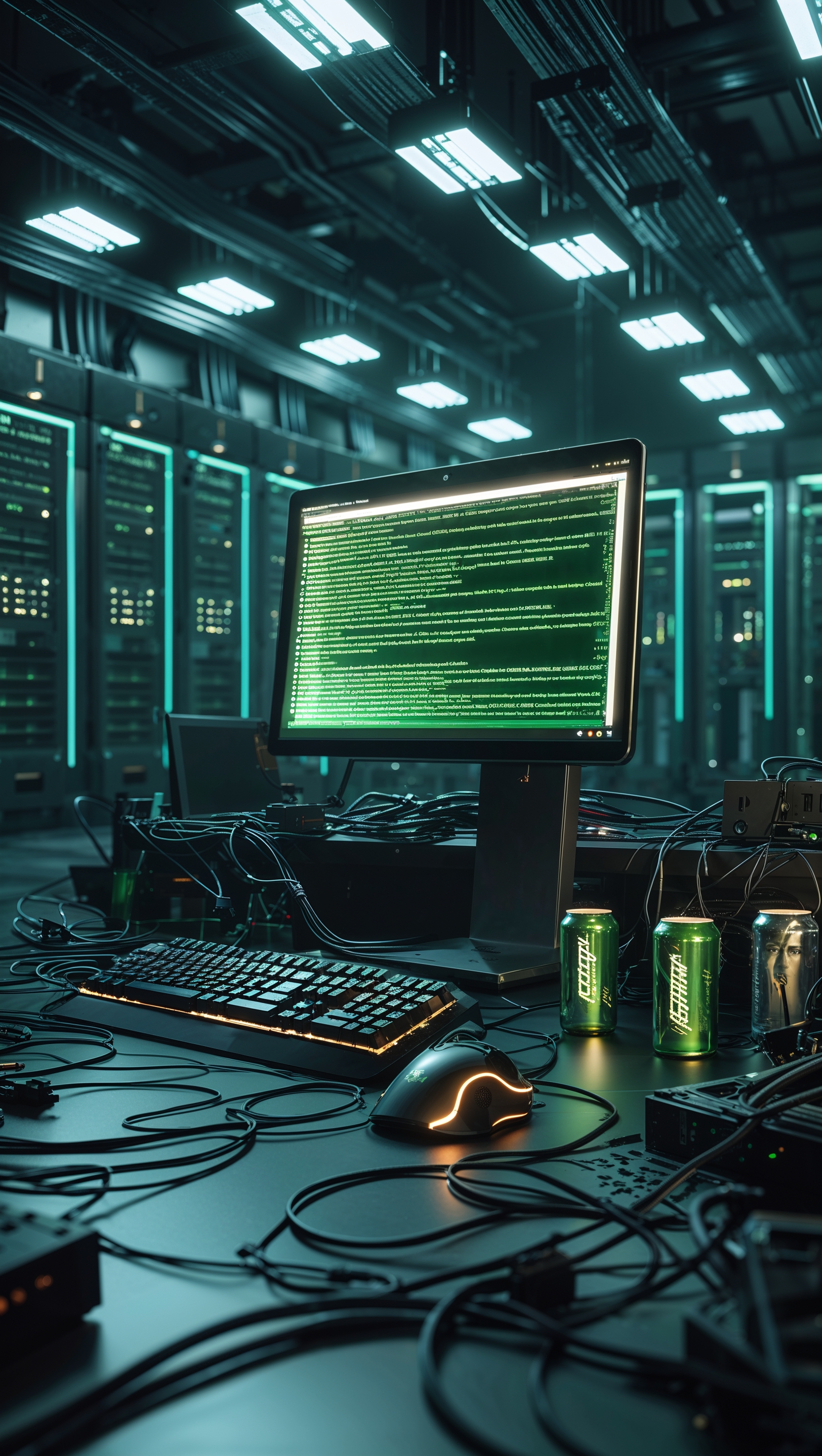 Classic hacker wallpaper with Linux terminal