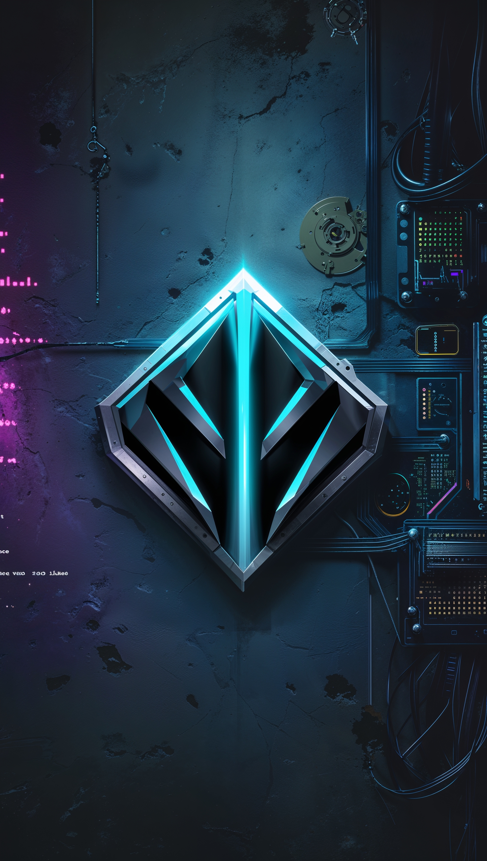 Fantasy hacker-themed wallpaper with Kali logo