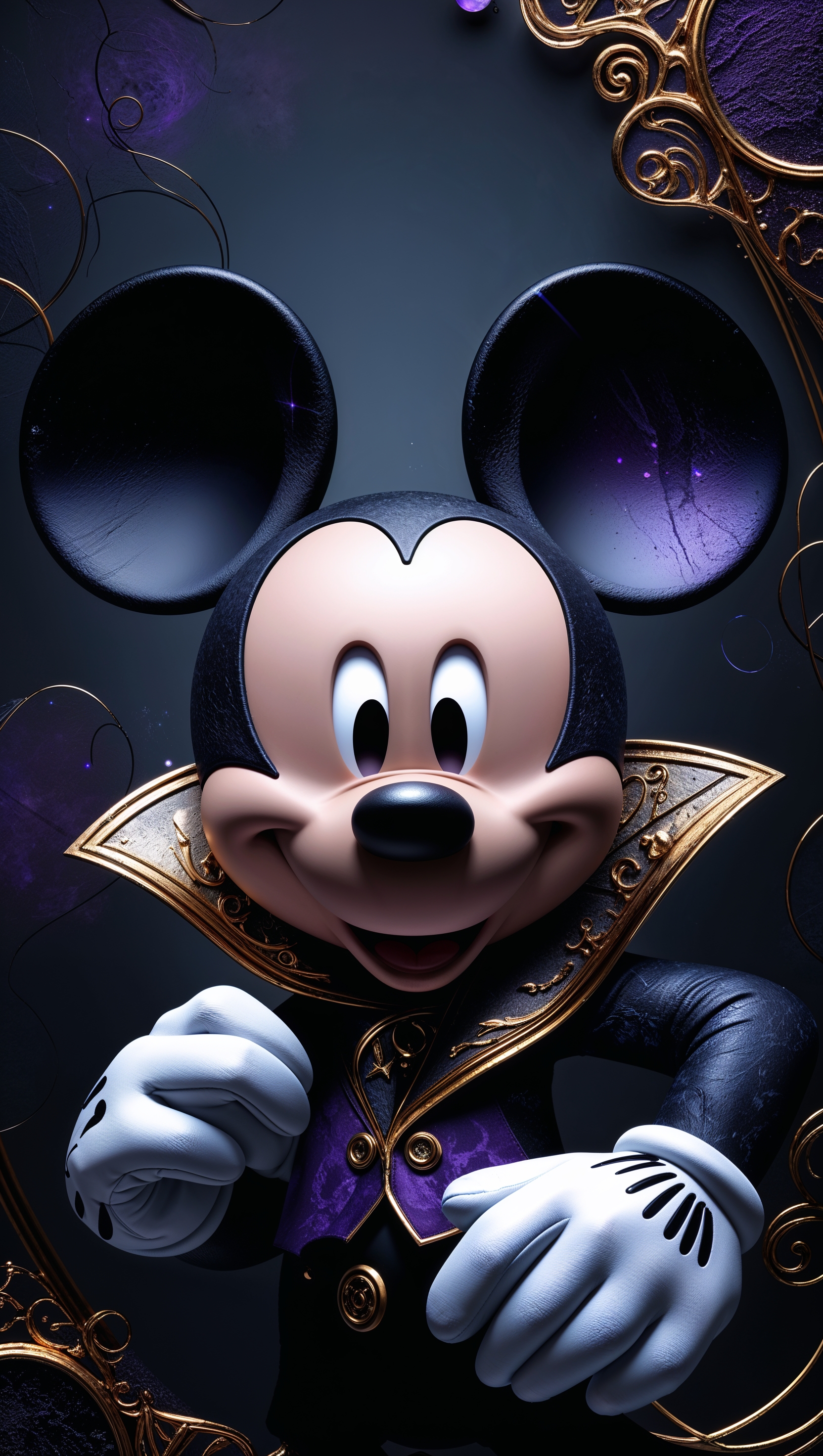 Dark and elegant Mickey Mouse wallpaper for iPhone