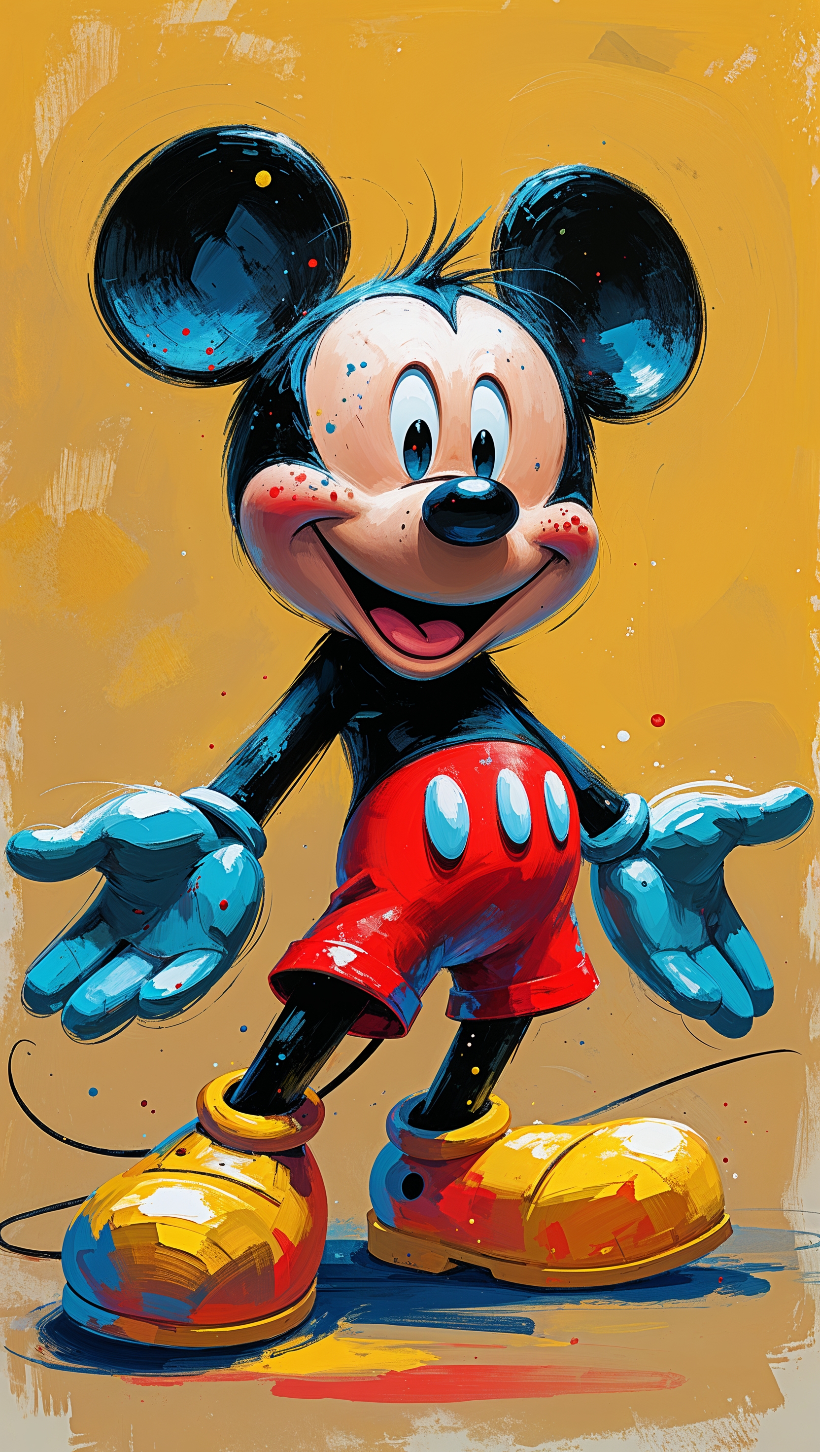 Mickey Mouse in artistic digital painting style