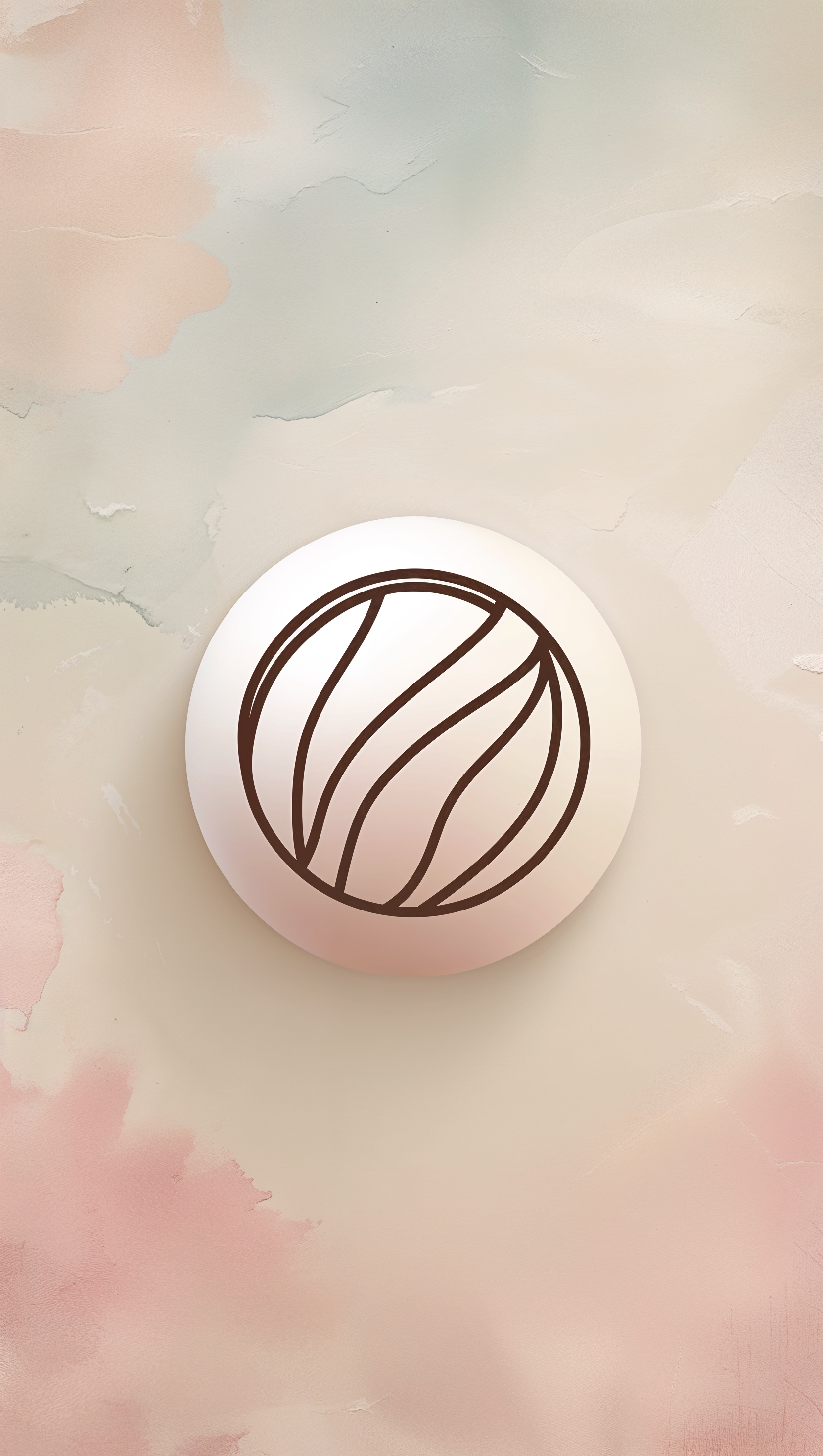 A minimalist softball icon on a pastel background, simple and clean, iPhone wallpaper
