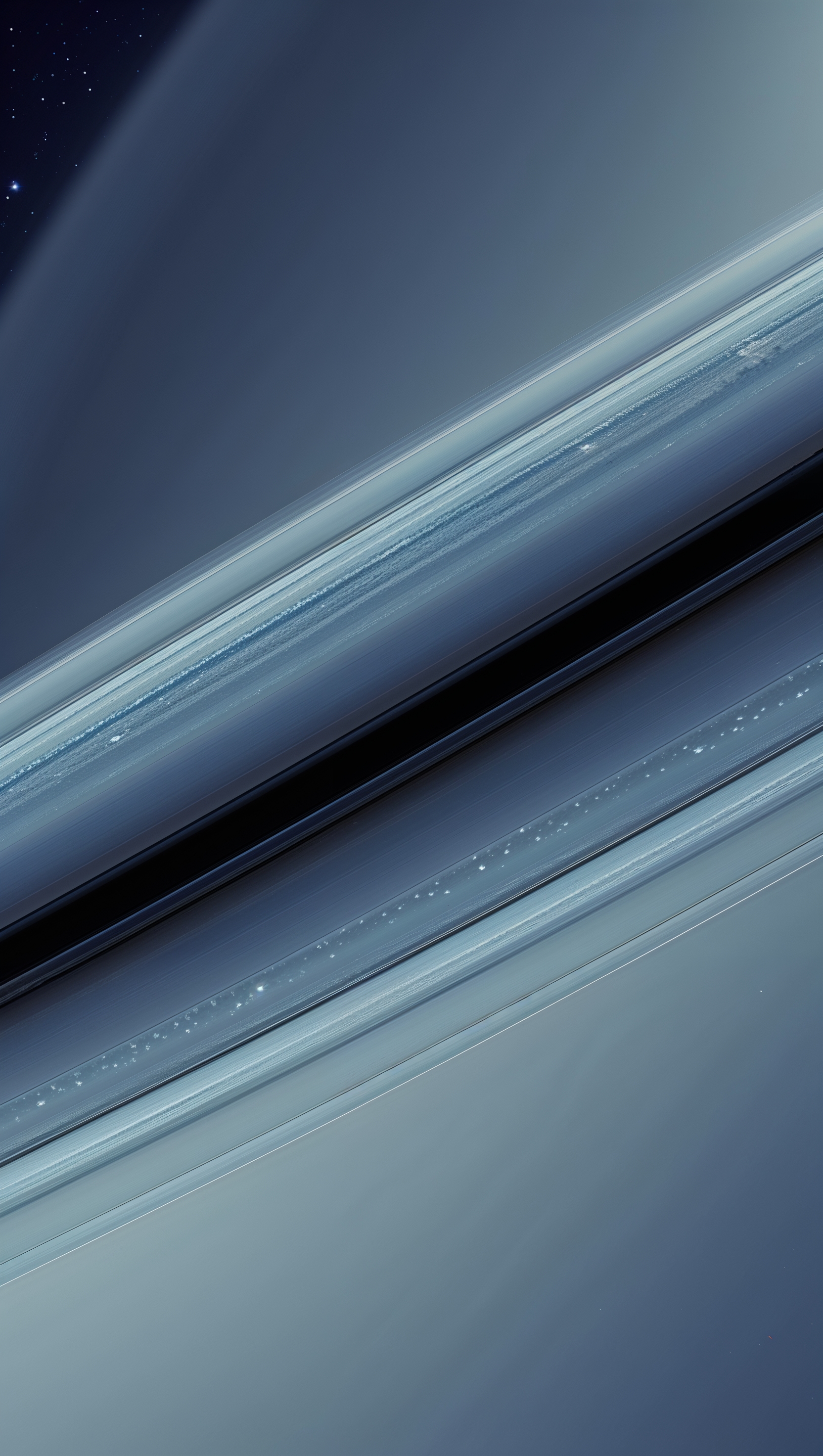Saturn's rings up close, high-detail view, vertical format for iPhone, 4K