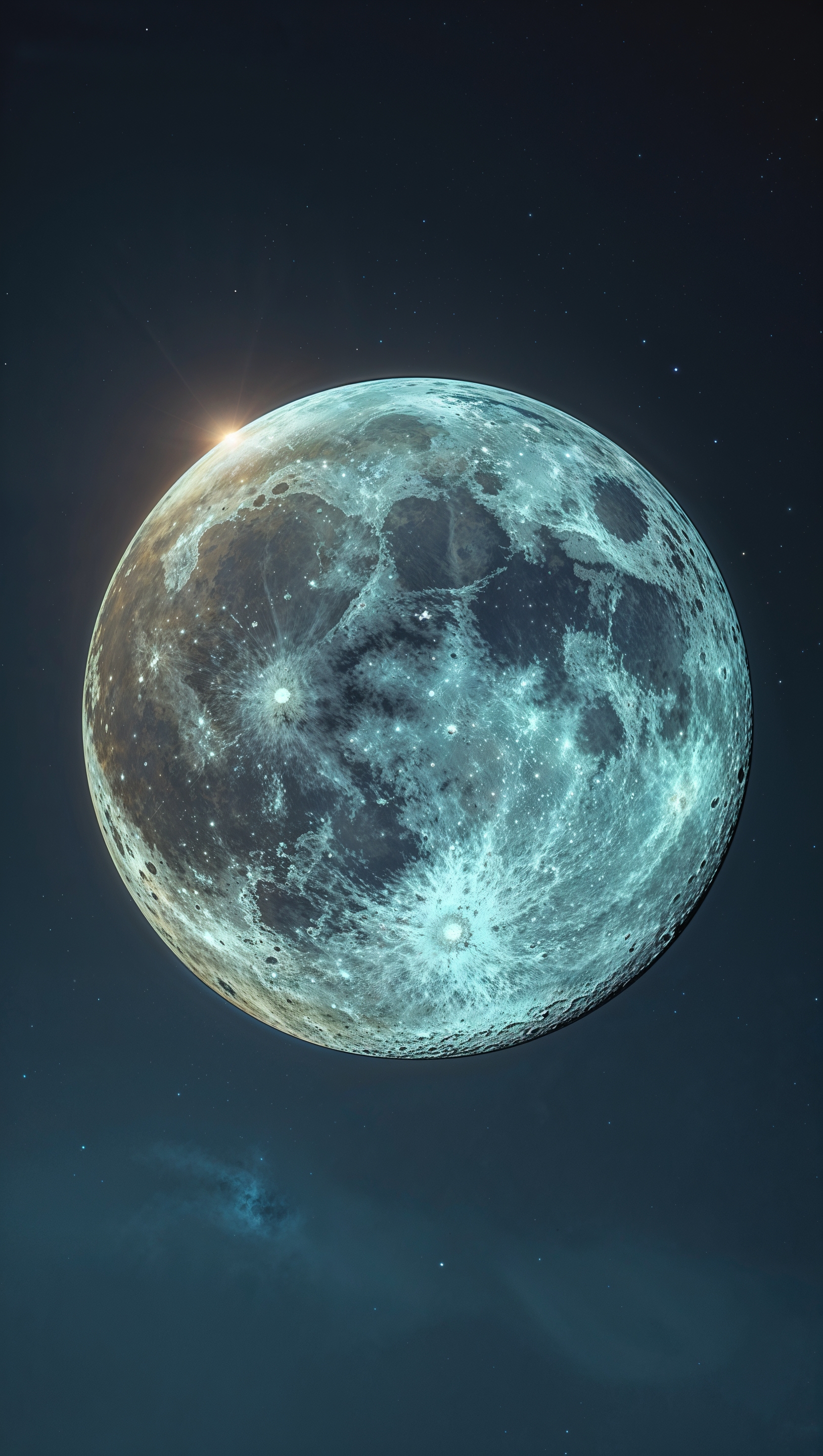 Full moon with high detail in dark sky, ideal for iPhone lock screen, ultra 4K