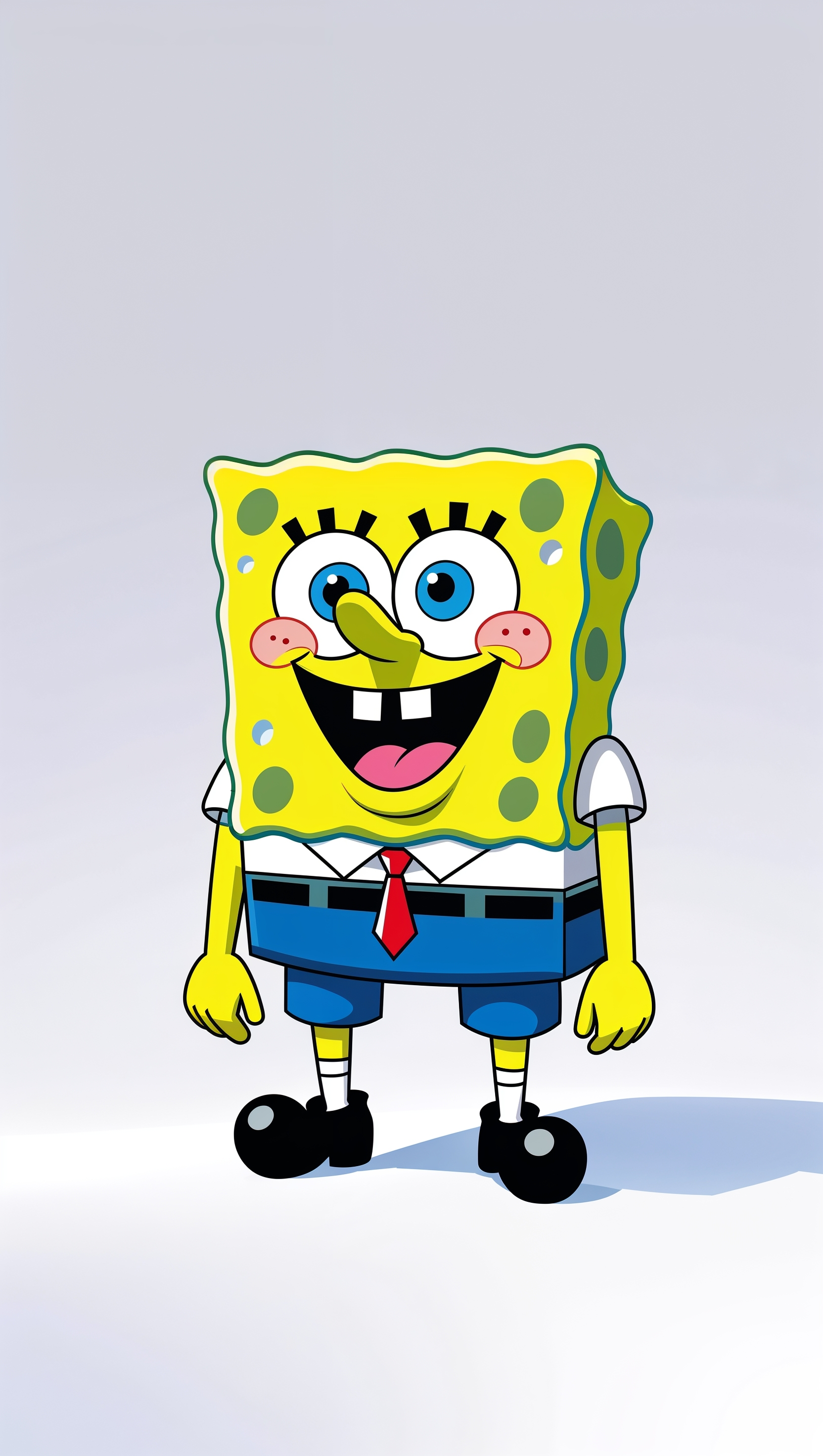 Minimalist style Spongebob with simple colors for iPhone wallpaper