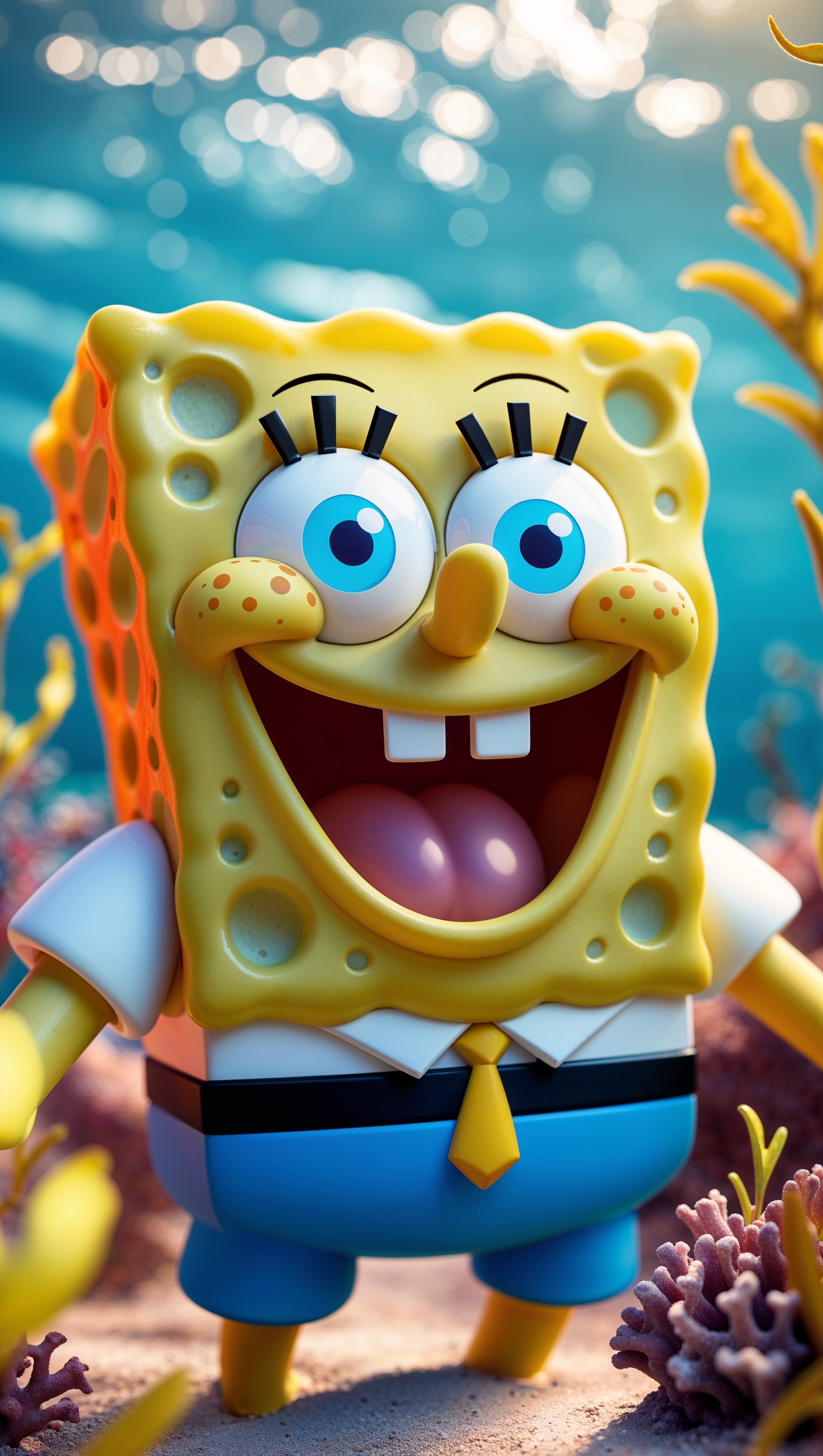 Spongebob in Pixar or realistic 3D style for iPhone wallpaper